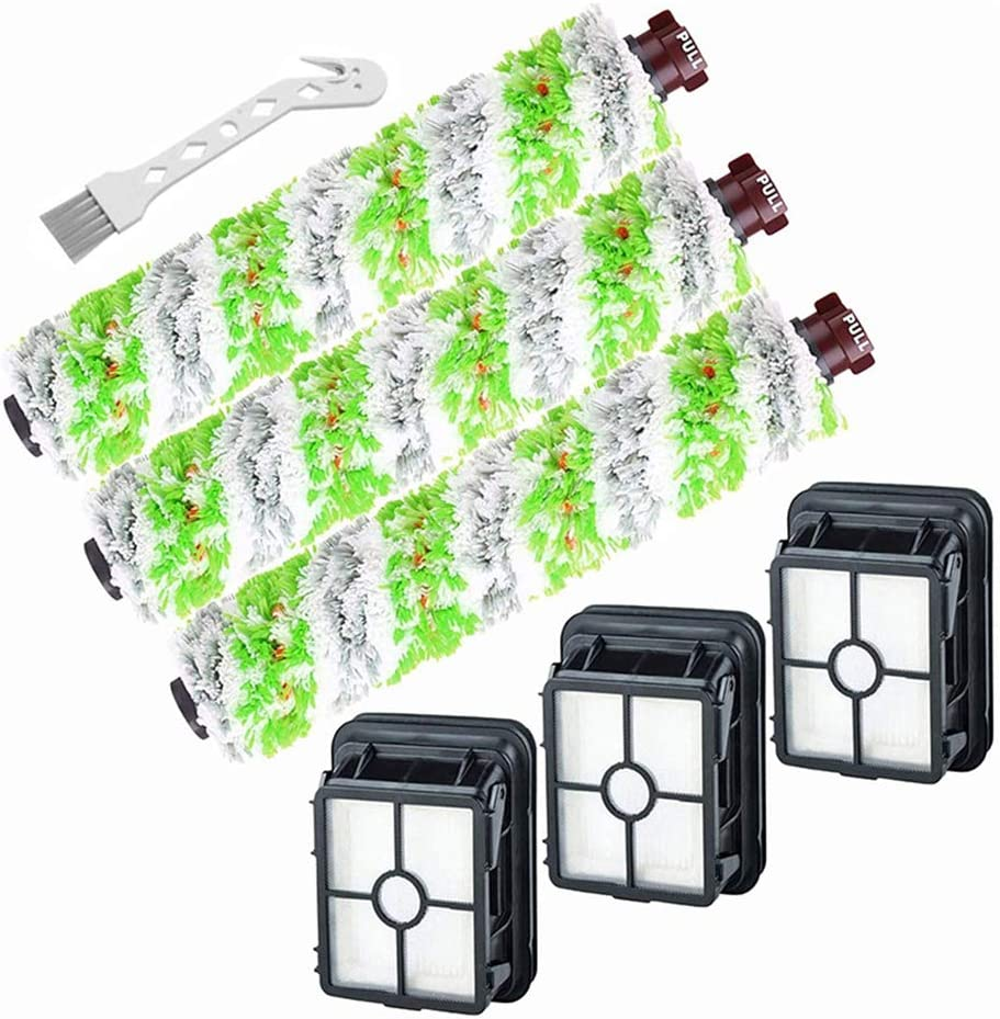 For Bissell Crosswave Pet Pro, Replacement Parts 2306A & Crosswave 1785 Series, 3 Pack 2460 Multi-Surface Pet Pro Brush Rolls + 3 Pack 1866 Vacuum Filters + 1 Pack Clean Brush，Compare to Part 1613568, 1608684 image number 3