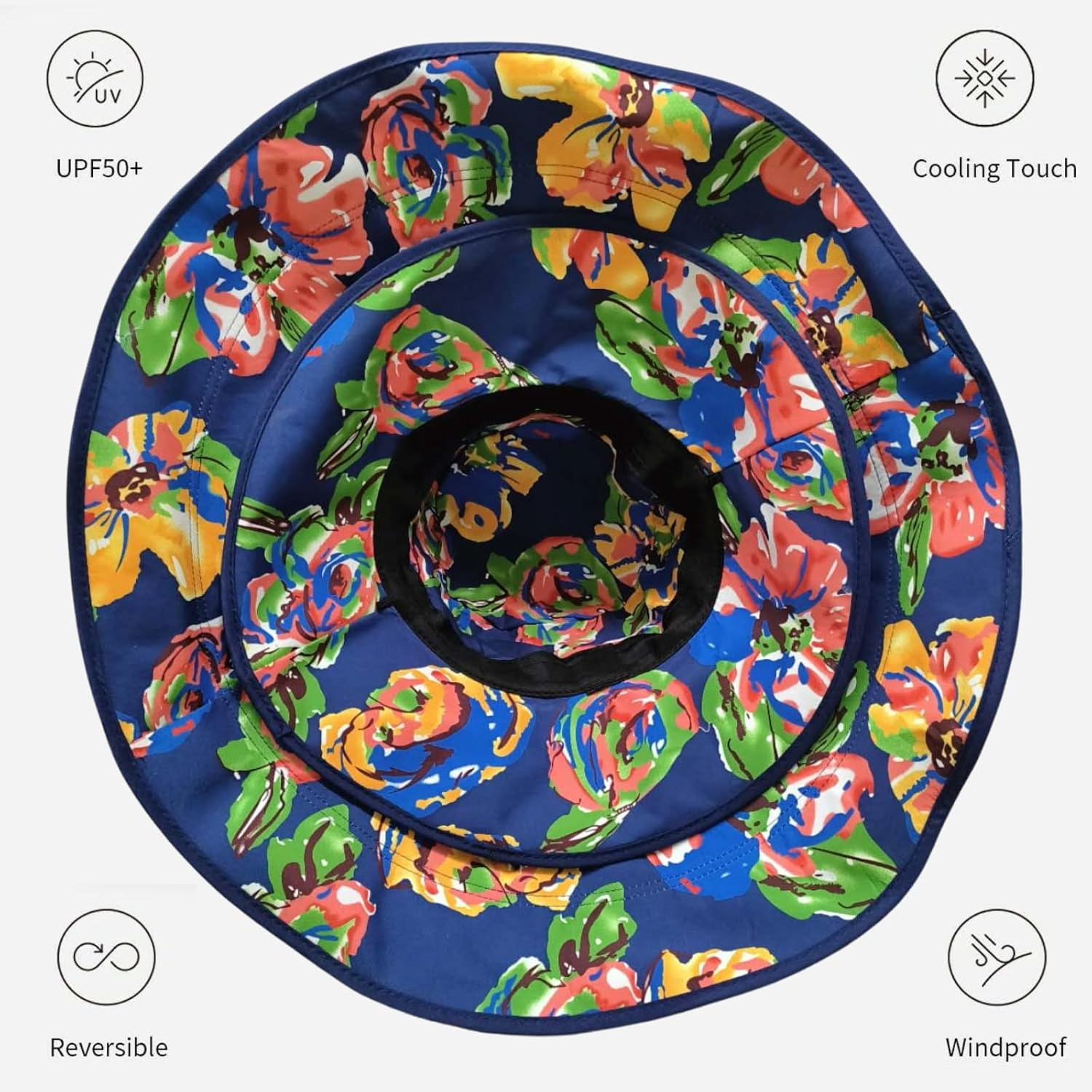 Detachable Cotton Bucket Hat for Women, 17CM Wide Brim Sun Hat with UPF 50 UV Protection - Multiple Styles for Hiking, Camping, Garden| Summer Hat with Chin Strap for Beach, Boonie, Golf, Outdoor