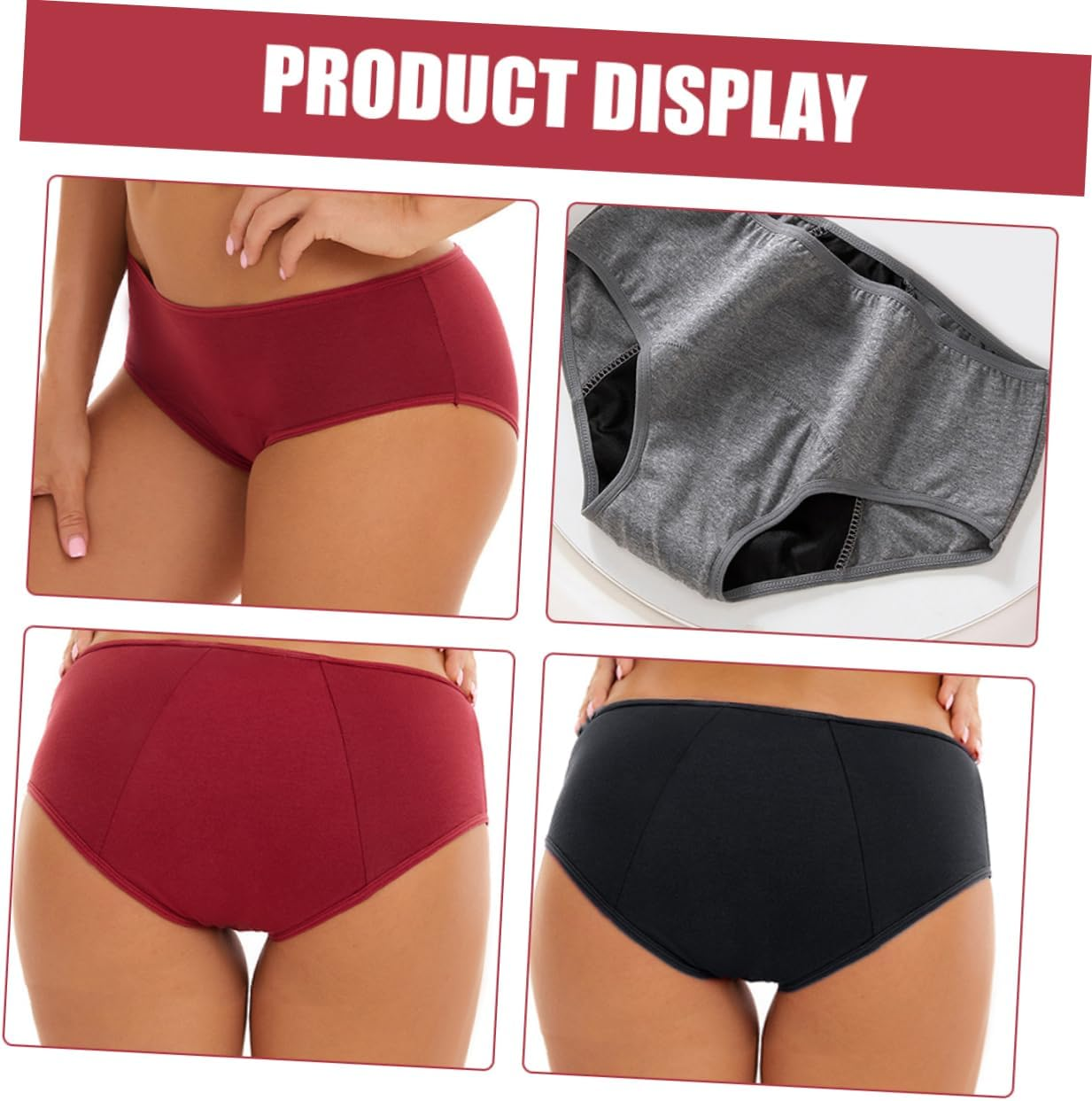 Ipetboom 3Pcs Comfortable Women'S Menstrual Panties Absorbent Postpartum Briefs for Leak Protection image number 1