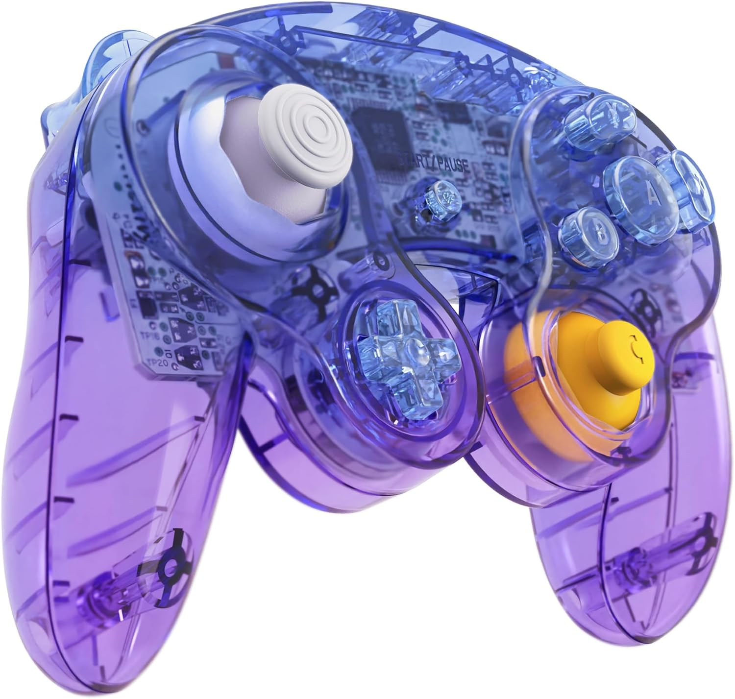 Extremerate Gradient Translucent Bluebell Faceplate Backplate for Nintendo Gamecube Controller, Custom DIY Replacement Housing Shell Cover with Buttons for Nintendo Gamecube Controller - No Controller