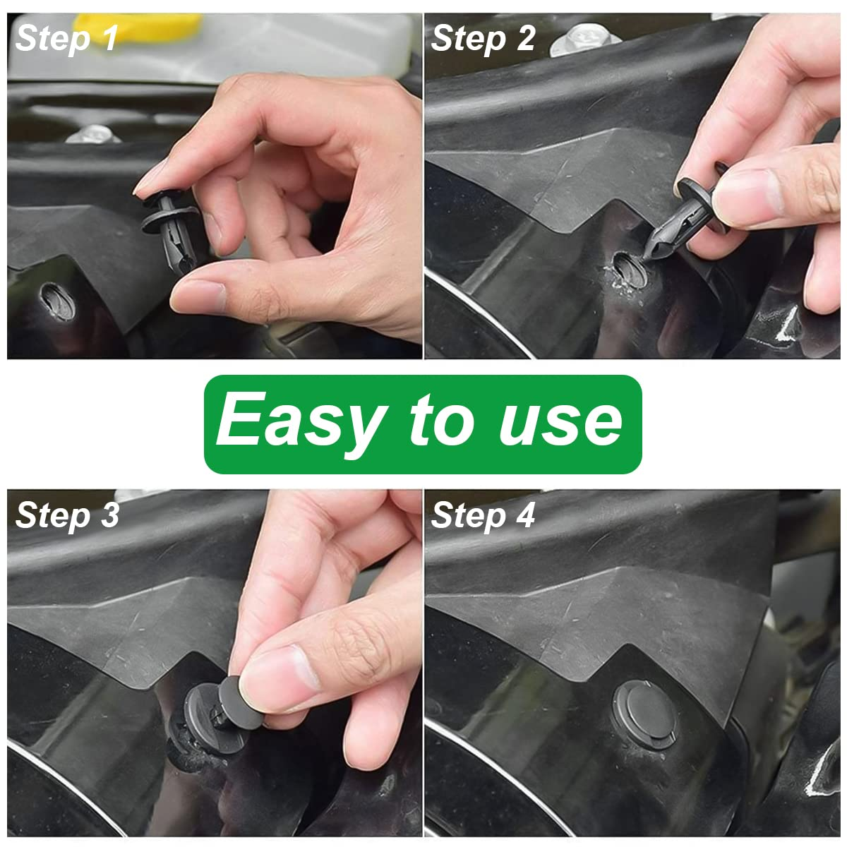 100PCS 6 Sizes Car Retainer Clips Set, Auto Door Trim Panel Clips, Bumper Push Rivet Clips with Storage Box, Expansion Screws Replacement Kit Accessories, Universal for GM, Ford, Toyota, Chrysler image number 5