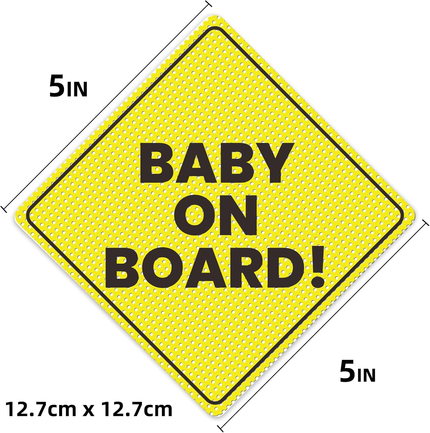 Hayten Baby on Board Car Stickers,2 Pack 5" X 5",Baby on Board Sign Non-Magnetic Sticker for Car Warning Signs Durable and Strong Adhesive Cars Stickers Exterior image number 5