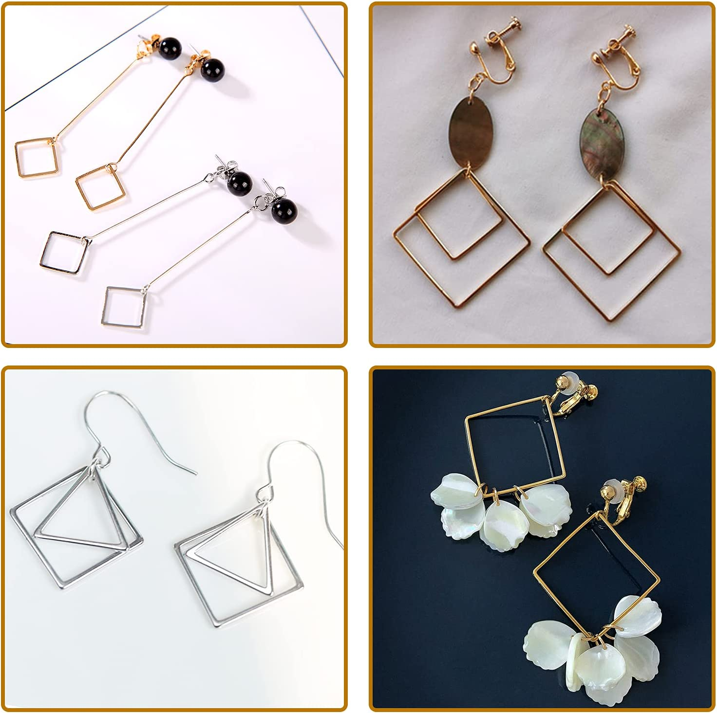 60Pcs Earrings Beading Hoop for Jewelry Making, Funcyboo Earrings Findings Hoops Earring Charms Open Bezel Pendant Frame for DIY Craft,Earring Necklace,Crafts Supplies(3 Styles) image number 2