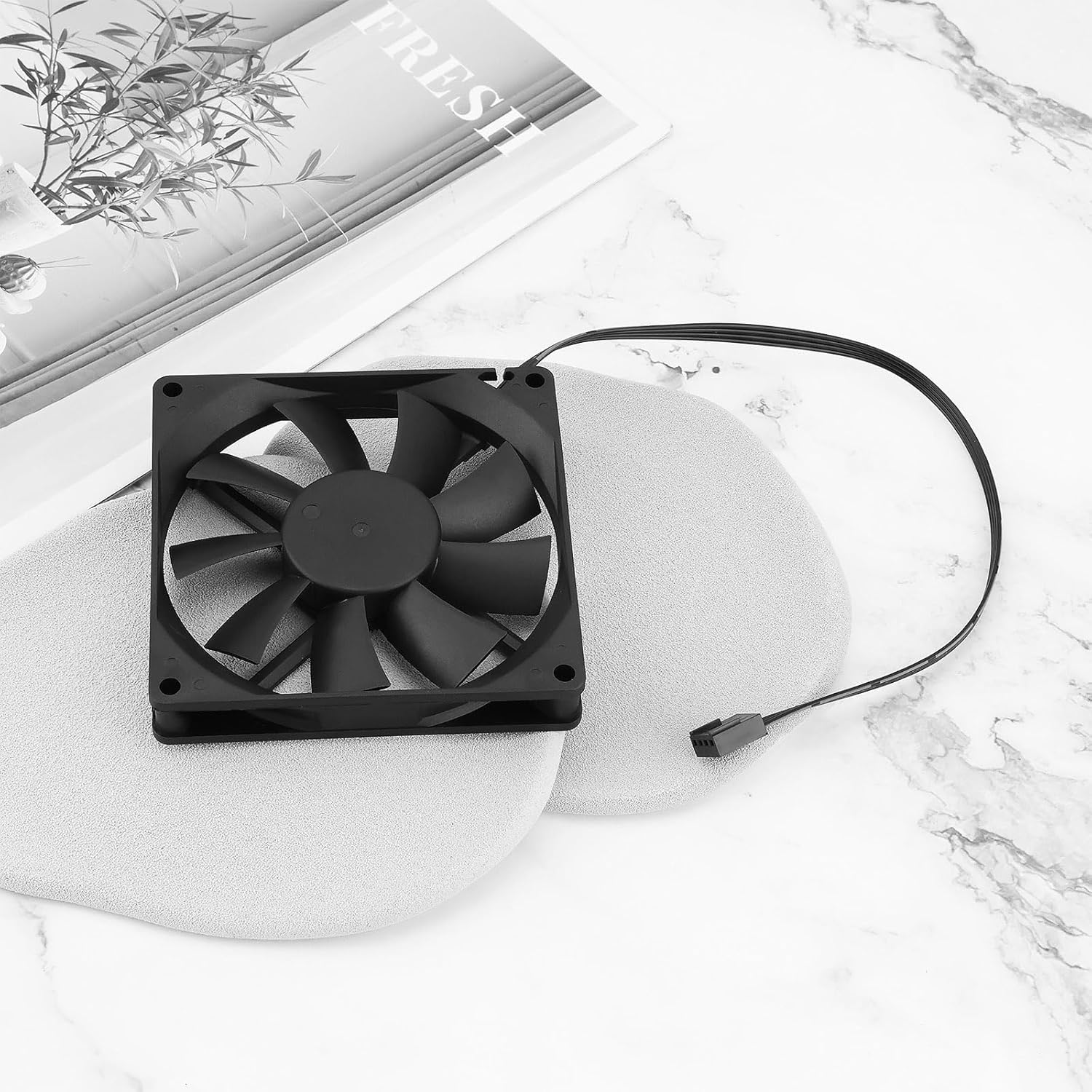 SING F LTD 1PC 4Pin Computer Case Fan Compatible with NOCTUA CHROMAX Nf-A9X14 HS-PWM SSO2 Bearing 2500RPM 91.8X91.8X15.6Mm PC Cooling Fan Black image number 2