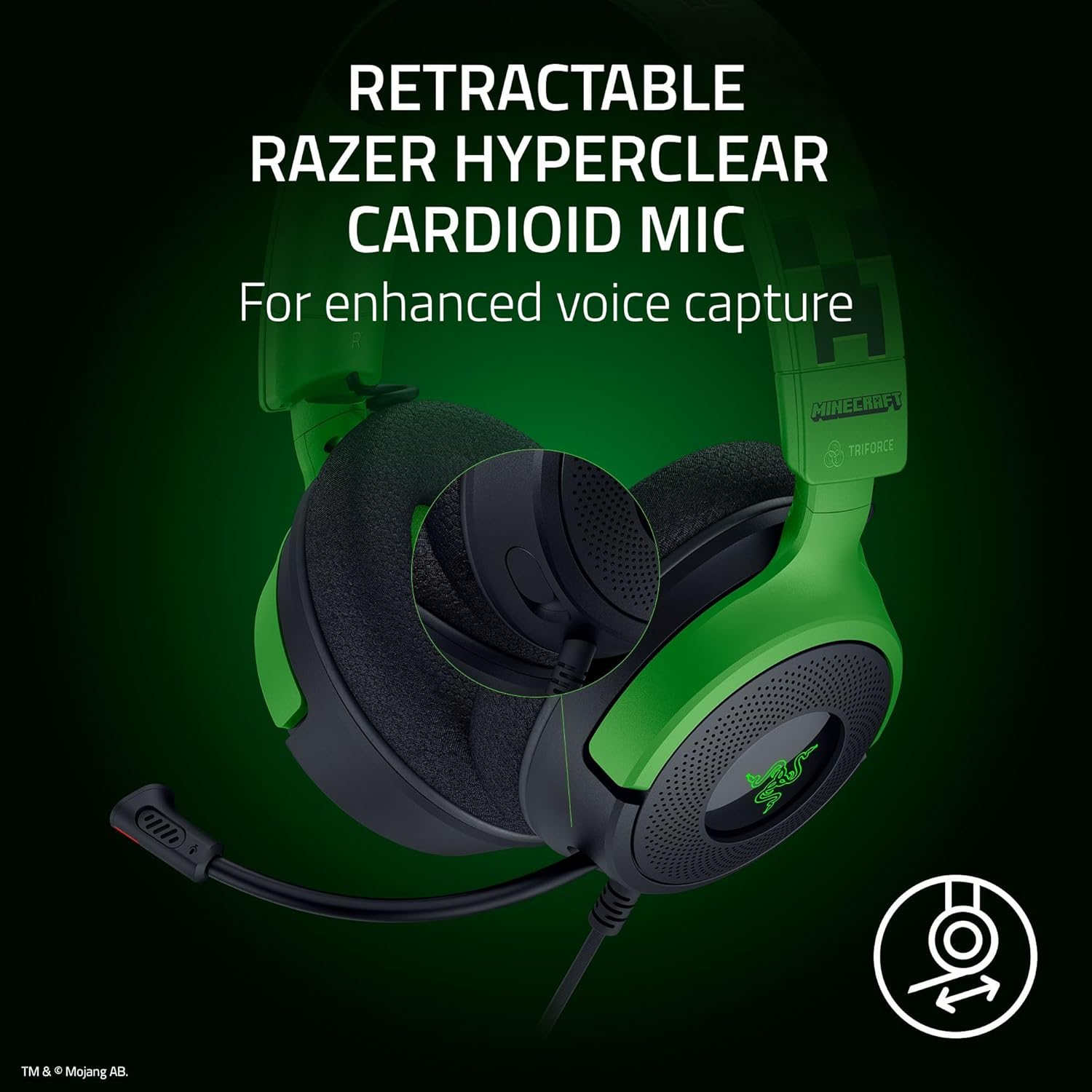 Razer Kraken V4 X - Wired Gaming Headset - Minecraft Edition