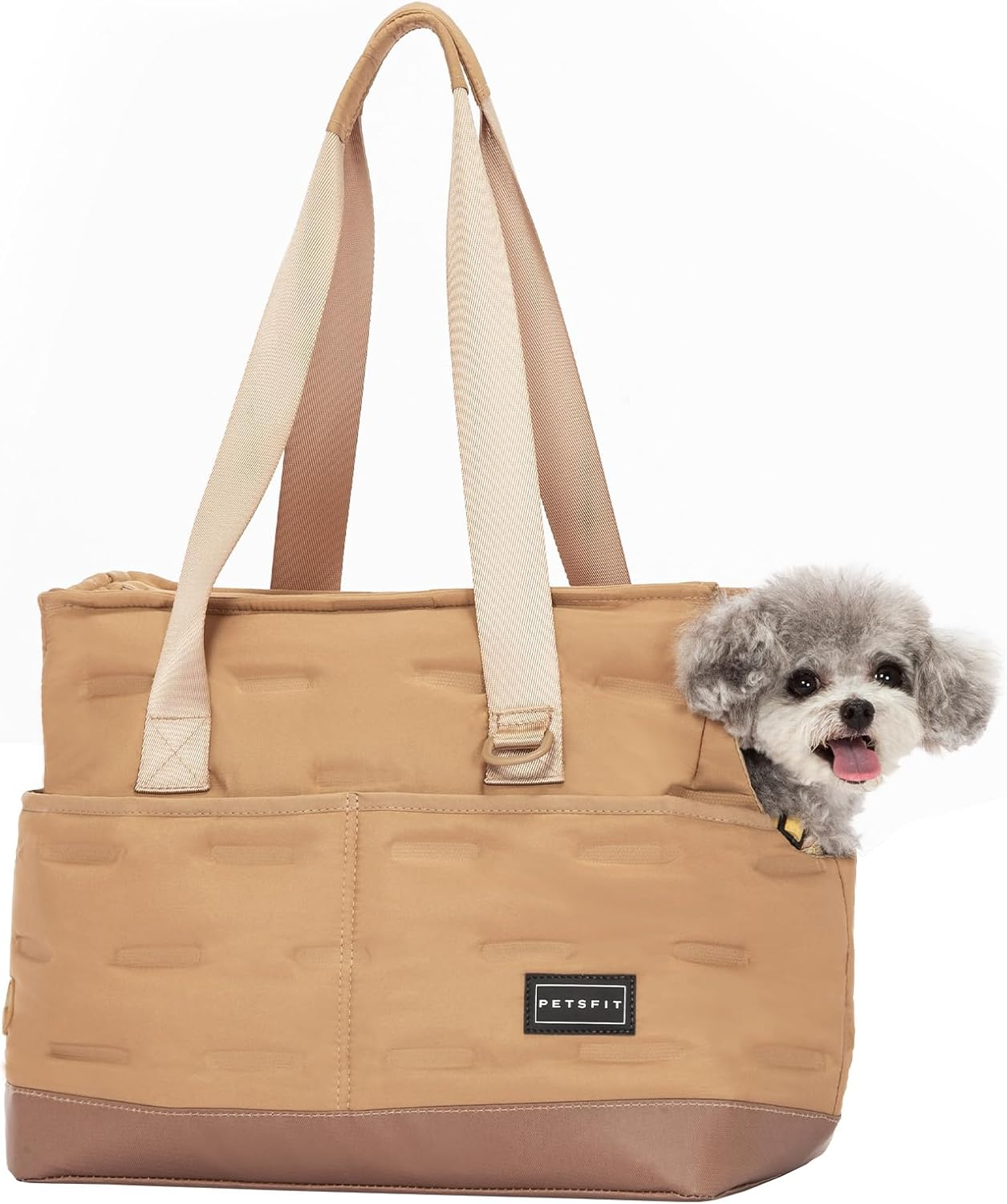 Petsfit Foldable Dog Carrier Bag Shoulder Bag Sling Puppy Bag for Small Dogs Puppies Cats Khaki
