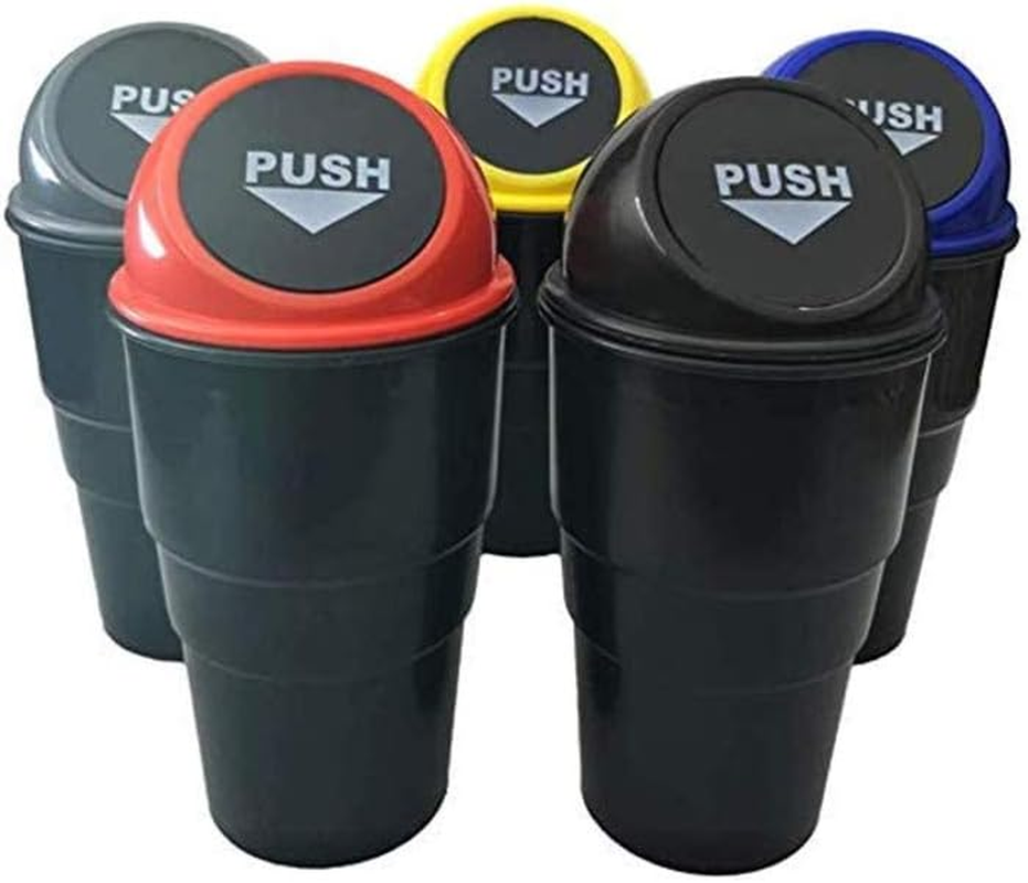 Mini Car Auto Garbage Trash Can Automotive Vehicle Waste Storage Fits Cup Holder for Office Desk Can (Red) - Blue image number 7