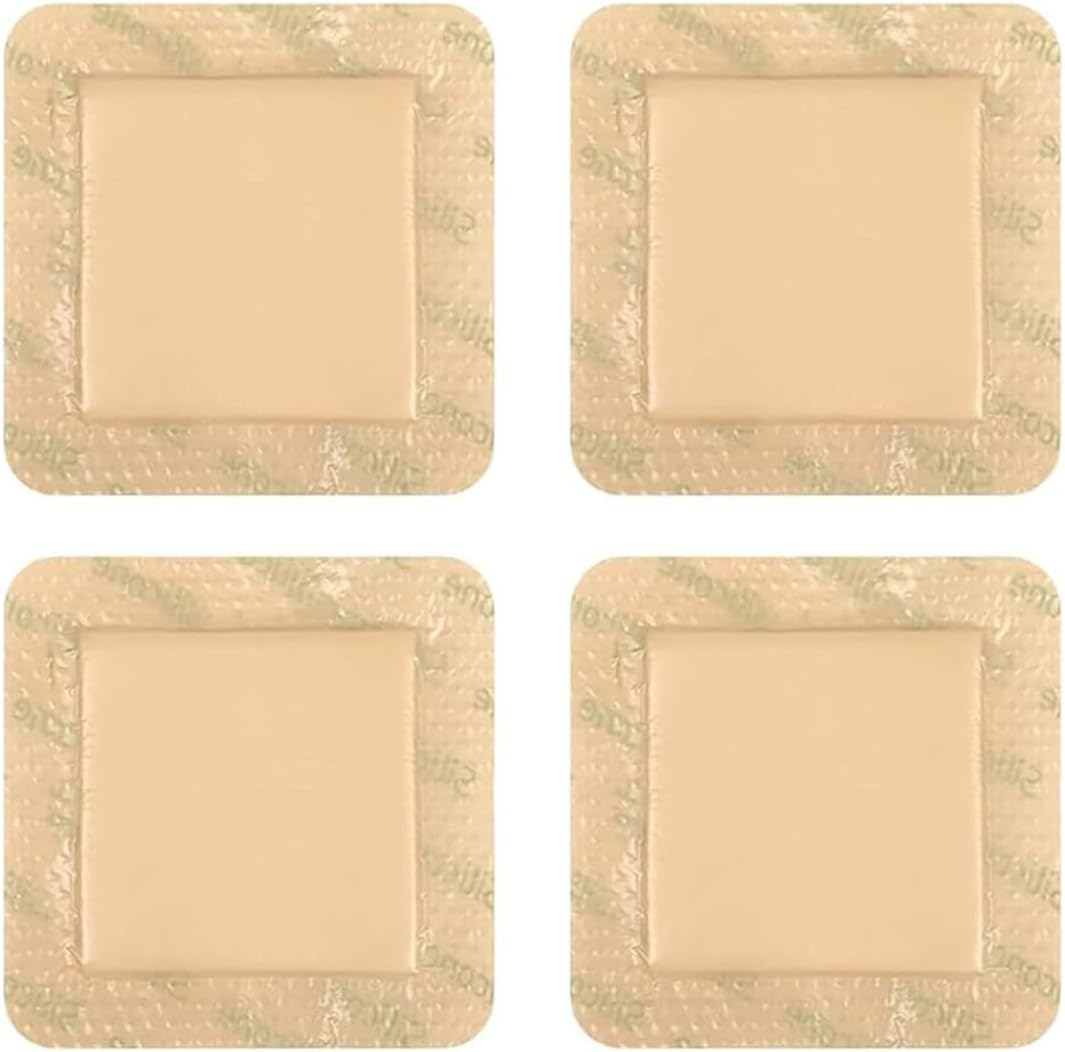 4 PCS Wound Dressing, Silicone Dressing, Silicone Dressings for Wounds, 7.5&times;7.5Cm Gel Foam Dressing, for Minor Cuts and Post-Surgical Care, Wound Closure Strips image number 5