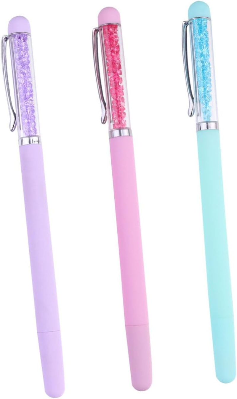EXQUIMEUBLE 3Pcs Nail Point Pen Set for Manicure Rhinestones Picking Dotting Tools for Women DIY Nail Art with Purple Green Pink Pens for Precise Decoration image number 2