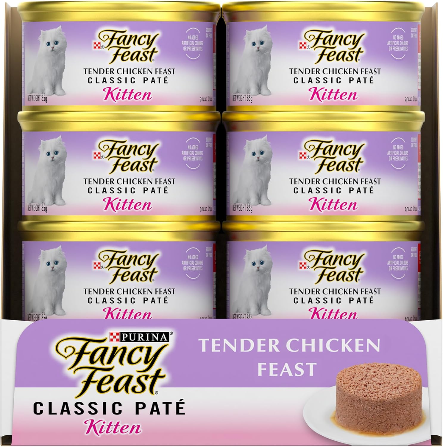 Fancy Feast Classic Pat&eacute; Kitten Wet Cat Foood Tender Chicken Feast 24X85G