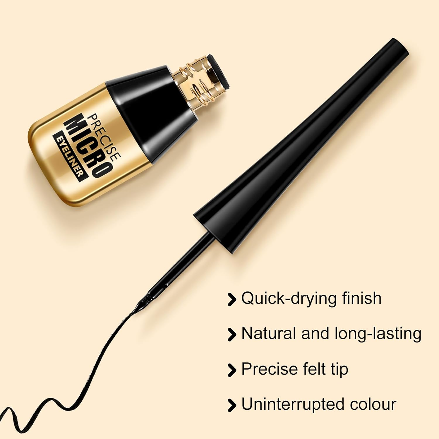 Boobeen Liquid Eyeliner Waterproof Liquid Liner, Matte Black & Brown, Precise Micro Tip Eyeliner Applicator, Longwear Liner for Bold Looks - 02 image number 4