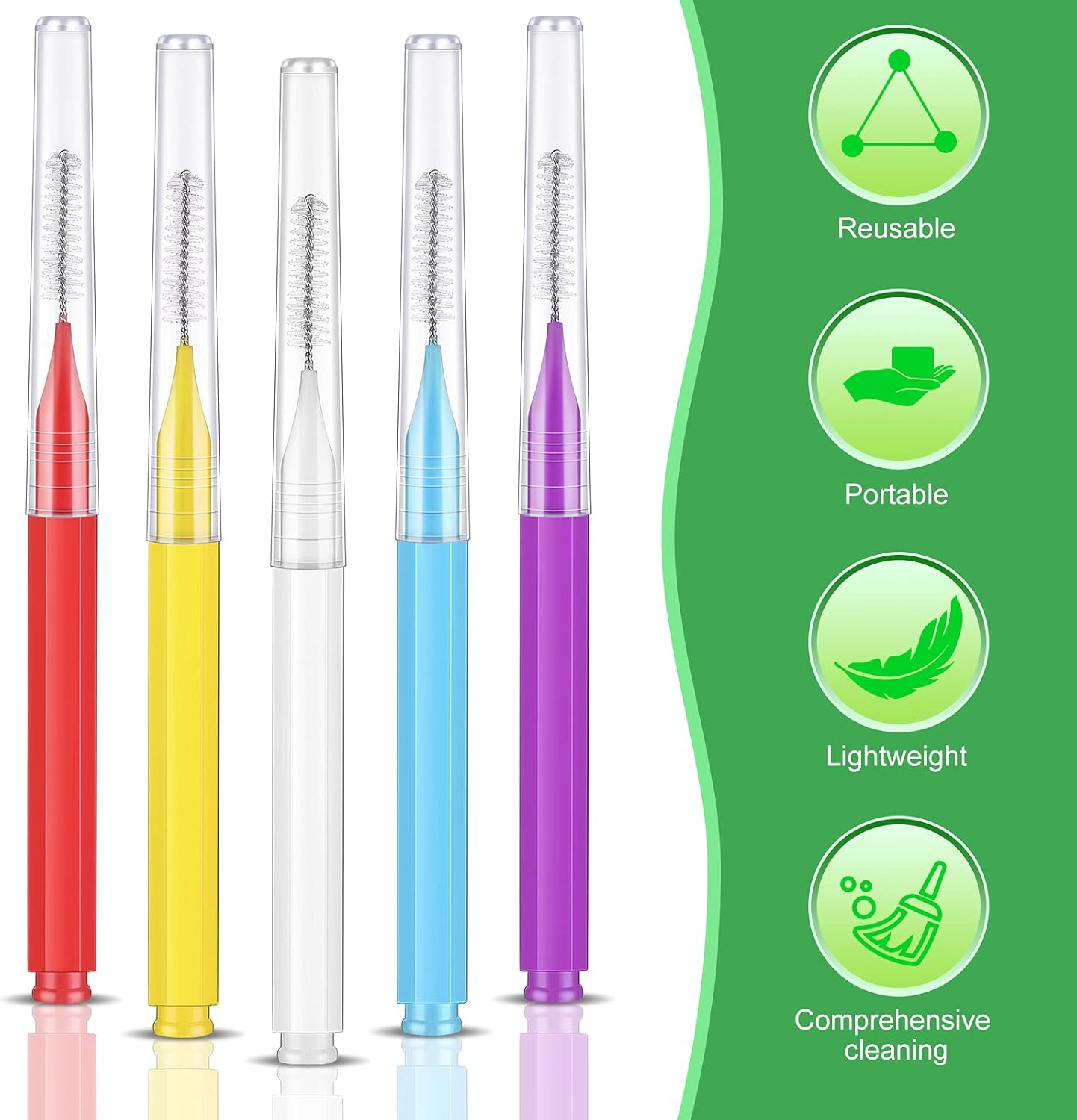 Zopeal 250 Pcs Interdental Brush for Braces Disposable Braces Flossers Dental Picks Floss Toothpick Dental Teeth Flossing Head Oral Hygiene Flosser Toothpick Soft Cleaning Tool (Stylish Color) image number 2