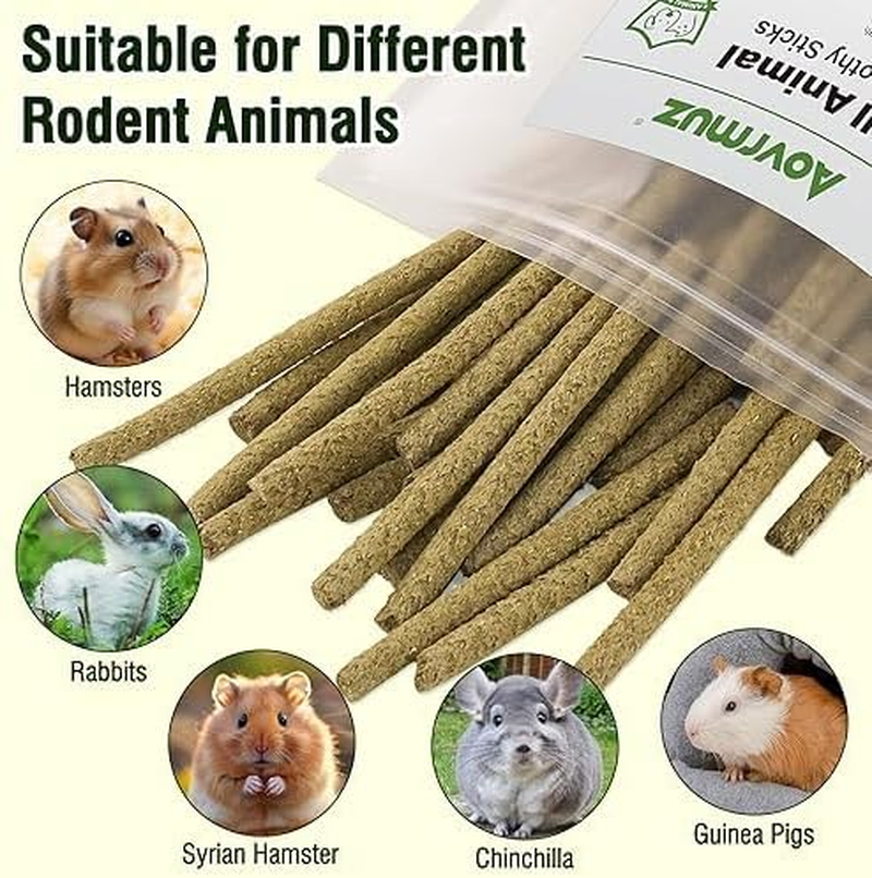 Rabbits Timothy Hay Sticks Treats Chew Toy 200G for Bunny Golden Hamsters-Guinea-Pigs-Small Animal Natural Healthy image number 3