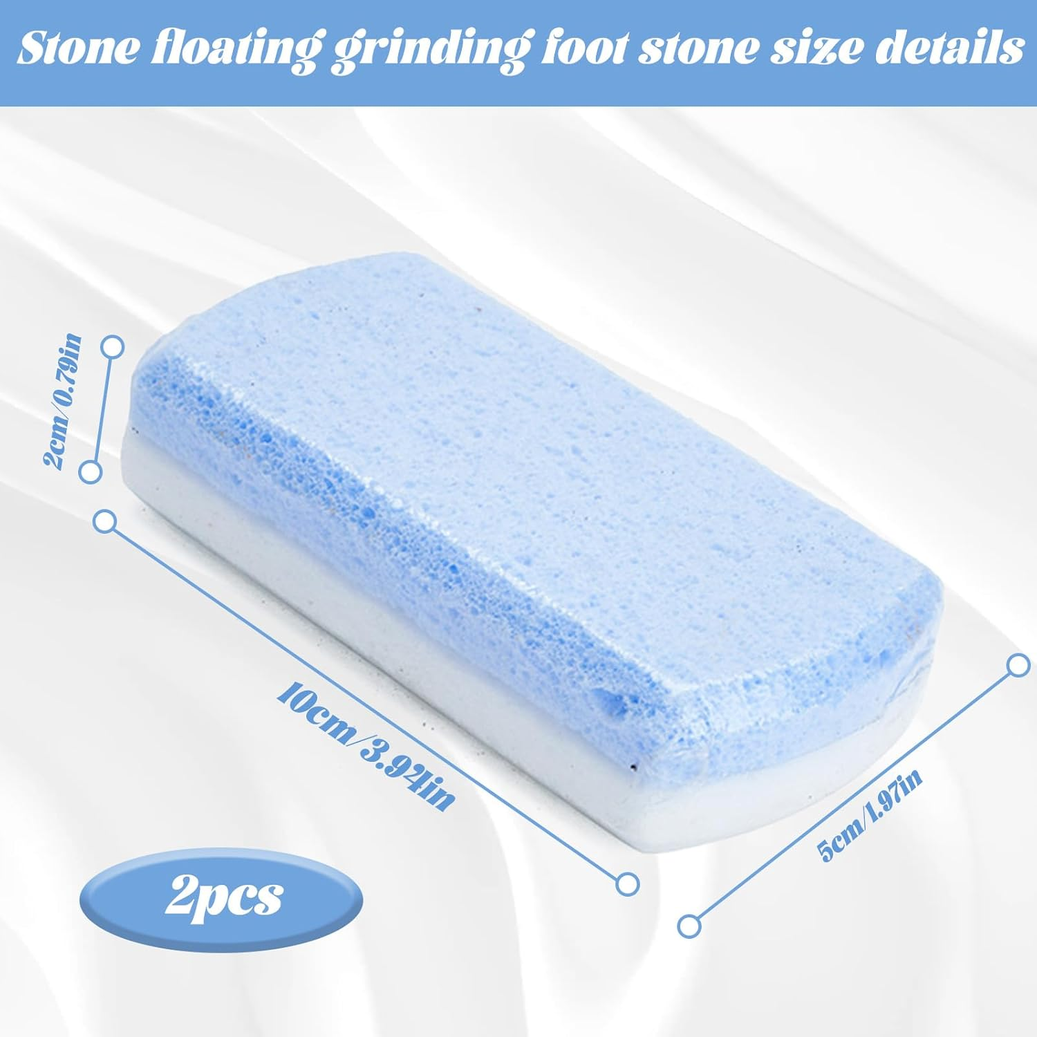 2Pcs Pumice Stone,Pumice Stone for Feet,Pedicure Tools,Foot Pumice,Foot Pumice Stones,Callus Remover Scrubber Skin Cleaner (Blue) image number 1