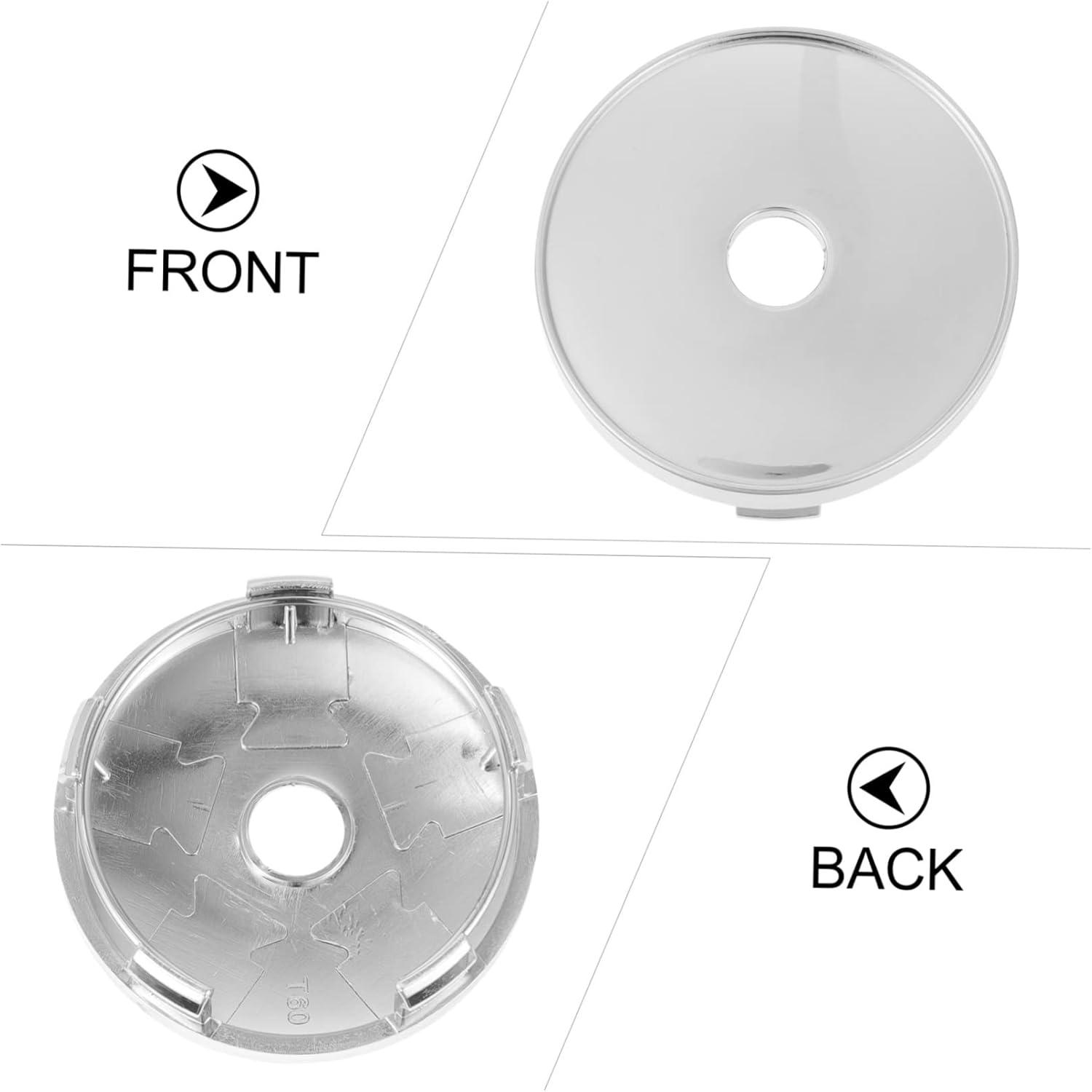 HEALEEP 4Pcs Tyre Caps Hub Center Cap Car Wheel Covers Stylish Hubcap Wheel Covers image number 4