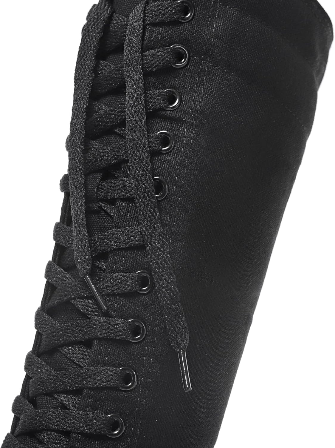 Rismart Women'S Canvas Sneakers Knee Length High Top Side Zip School Cheergirls Long Boots image number 6