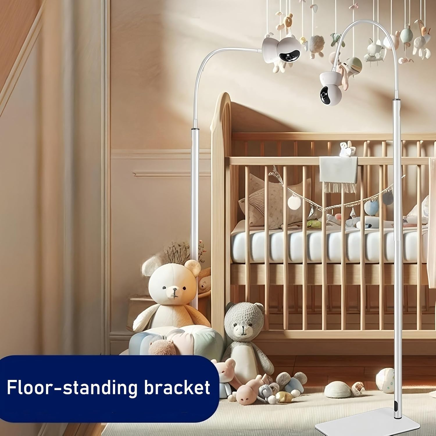 Baby Monitor Floor Stand Holder Compatible All Cameras with 1/4 Screw Height Adjustable & Universal Mount Secure, More Safety Clamp Flexible Most Baby Camera Keep Baby Away from Touching 170CM image number 5