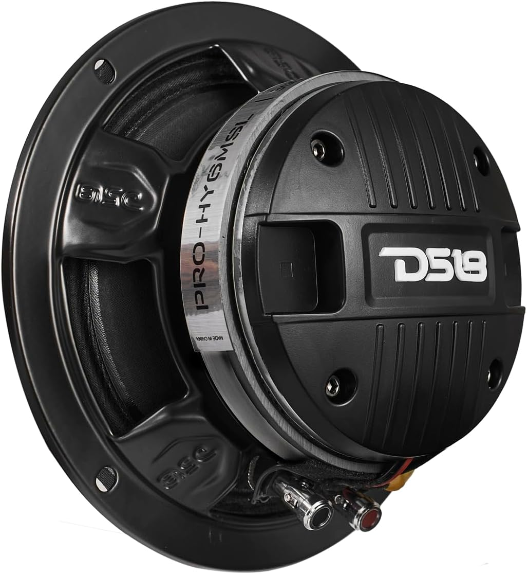 DS18 PRO-HY6MSL 6.5" Shallow Hybrid Mid-Range Car Audio Loudspeaker with Built-In Driver and Grill Included 300W Max 150W RMS 8 Ohms (1 Speaker) image number 3