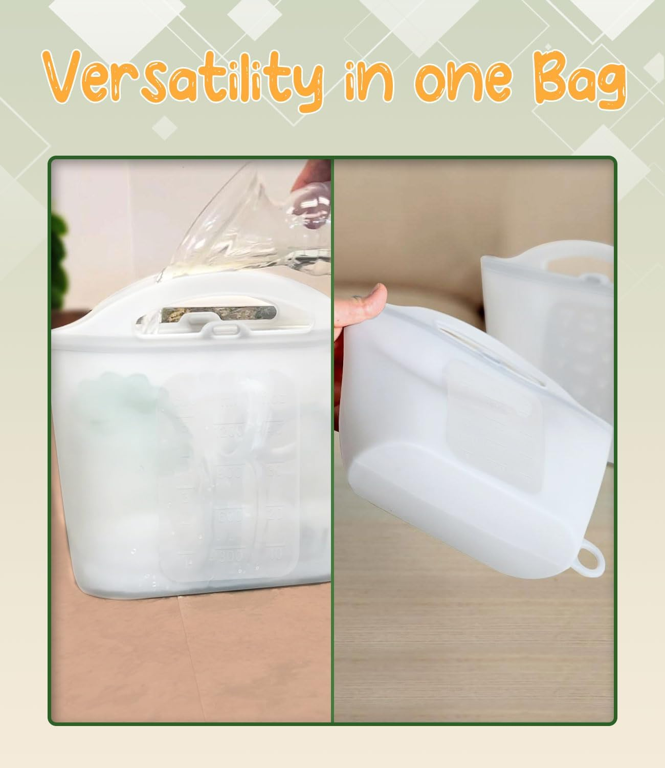 Silicone Microwave Steam Sterilizer Bag - 2Pack Microwave Steriliser Bag for Baby Bottles, Breast Pump Parts & Other Toddler Accessories, Reusable Sterilizing Bag - Packaging May Vary（1200Ml） image number 6