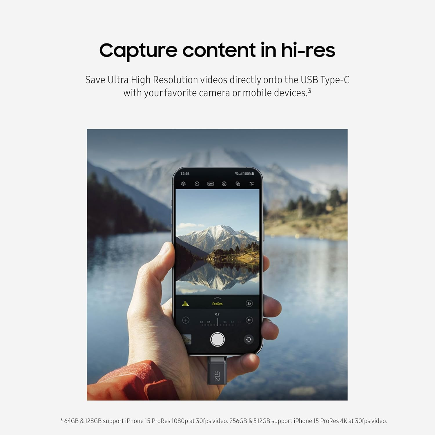 SAMSUNG Type-C 512GB USB 3.2 Flash Drive, 400Mb/S, External Memory and Storage for Computers, Mobile Devices, MUF-512DA4/AM, Gray, 2024 image number 2