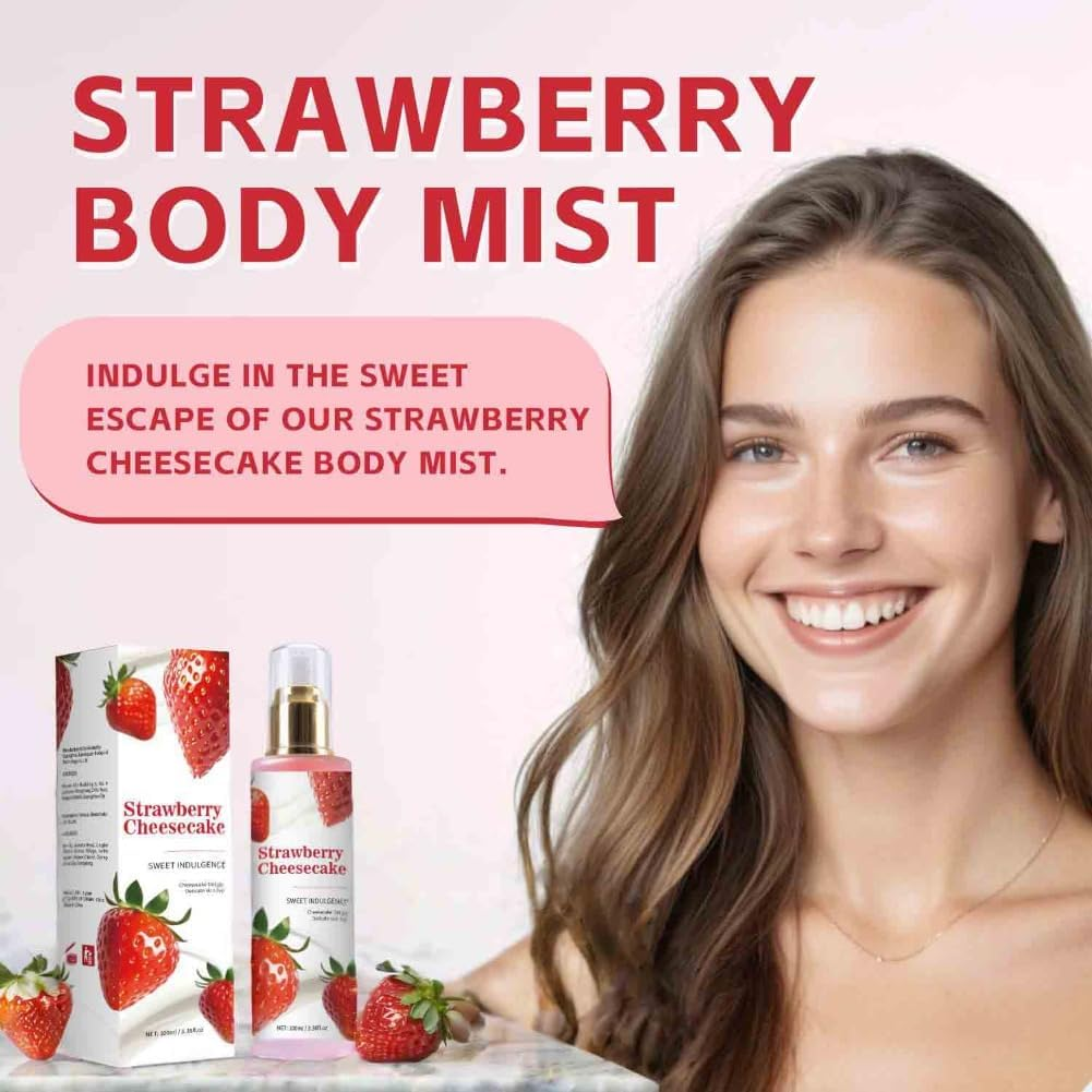 3PCS Strawberry Perfume Spray Refresh Natural Moisturizing Care Body Fragrance Strawberry Flavor Vitality Charm Perfume