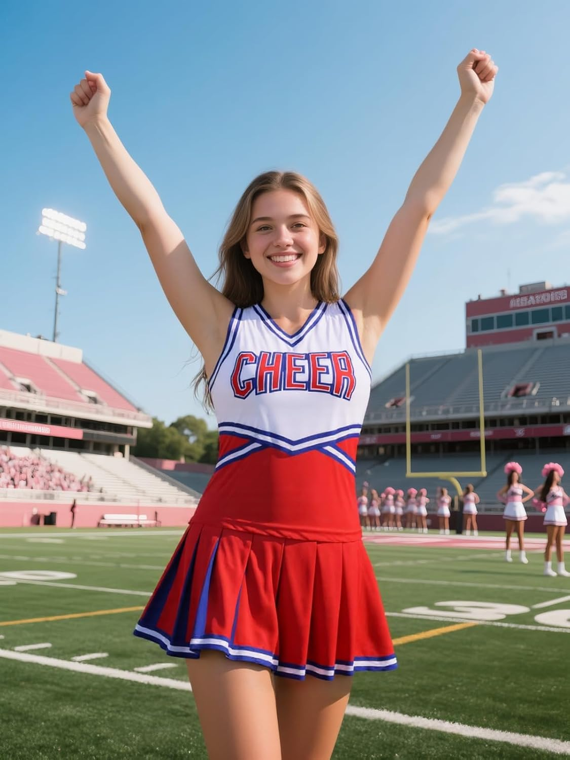 GRAJTCIN Skinny Cheerleader Costume for Women & Youth Musical Uniform Halloween Party Fancy Outfit image number 5