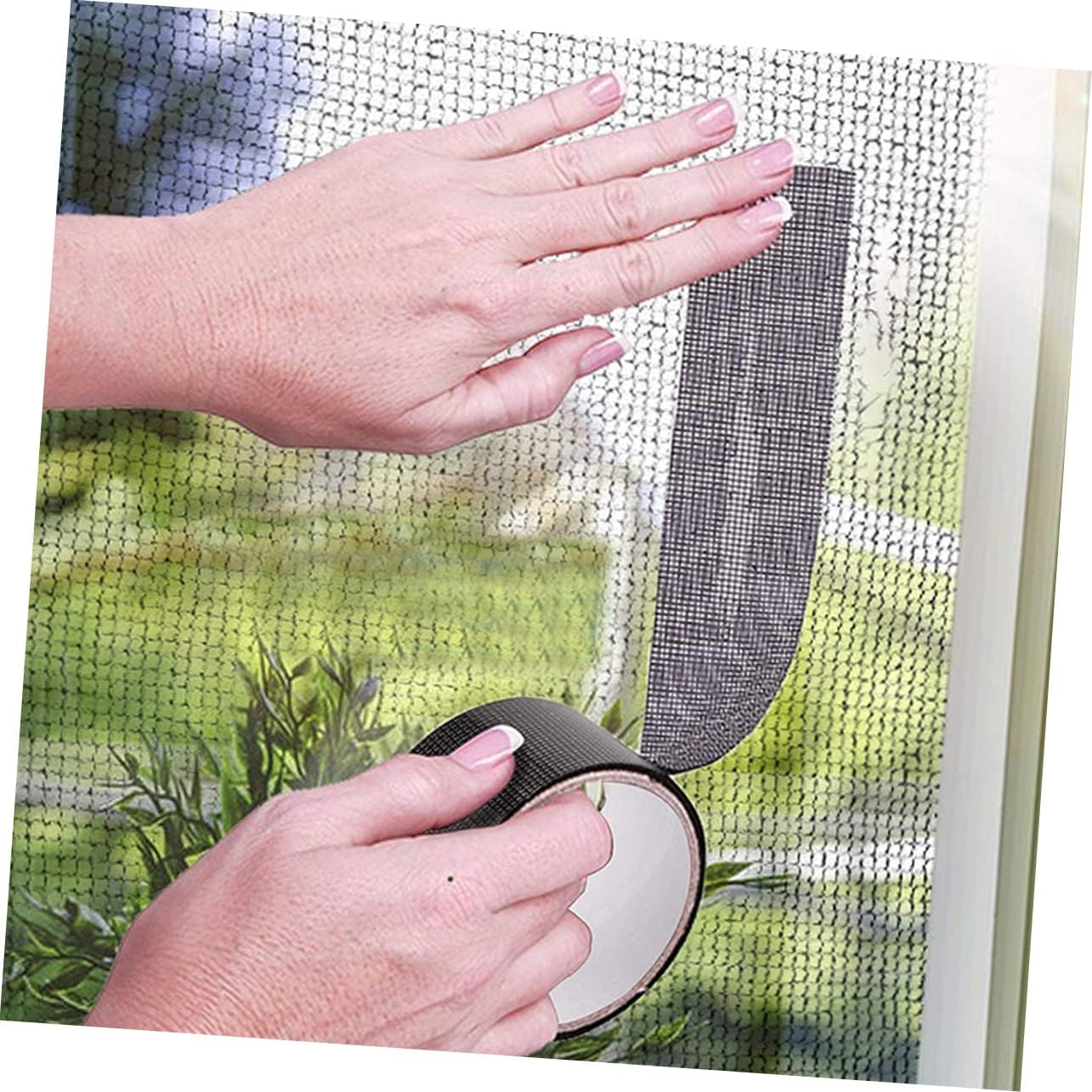 Housoutil Self-Adhesive Window Mesh Tape Grey 50Mm X 2M Screen Repair Tape for Window and Door Mesh Patching Sturdy Repairing Decal for Flyscreen and Door Tears image number 5