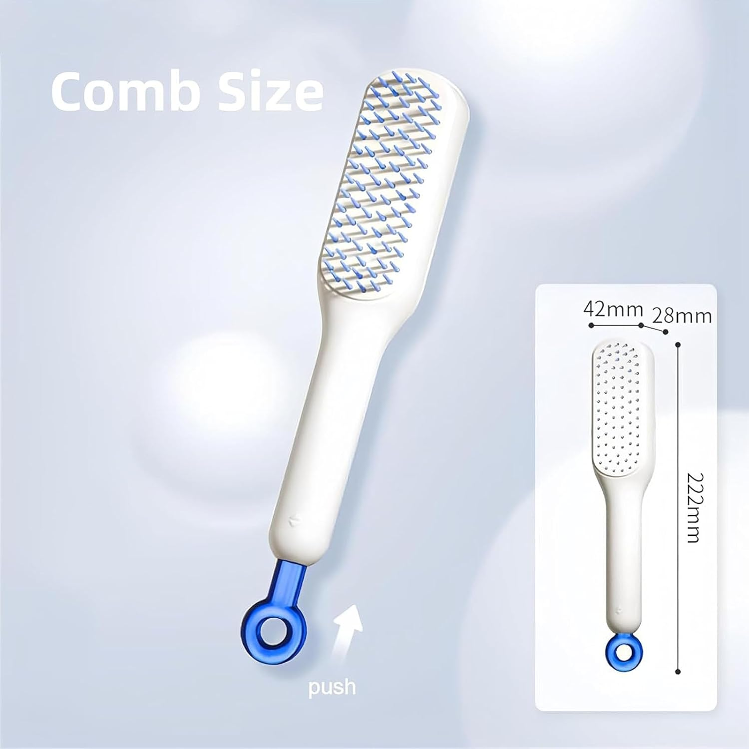 2PCS Dandruff Comb Energy Massage Comb and Self-Cleaning Anti-Static Massage Comb,Better Hair Quality, Removal of Dandruff and Dirtfor for Women Men White image number 6