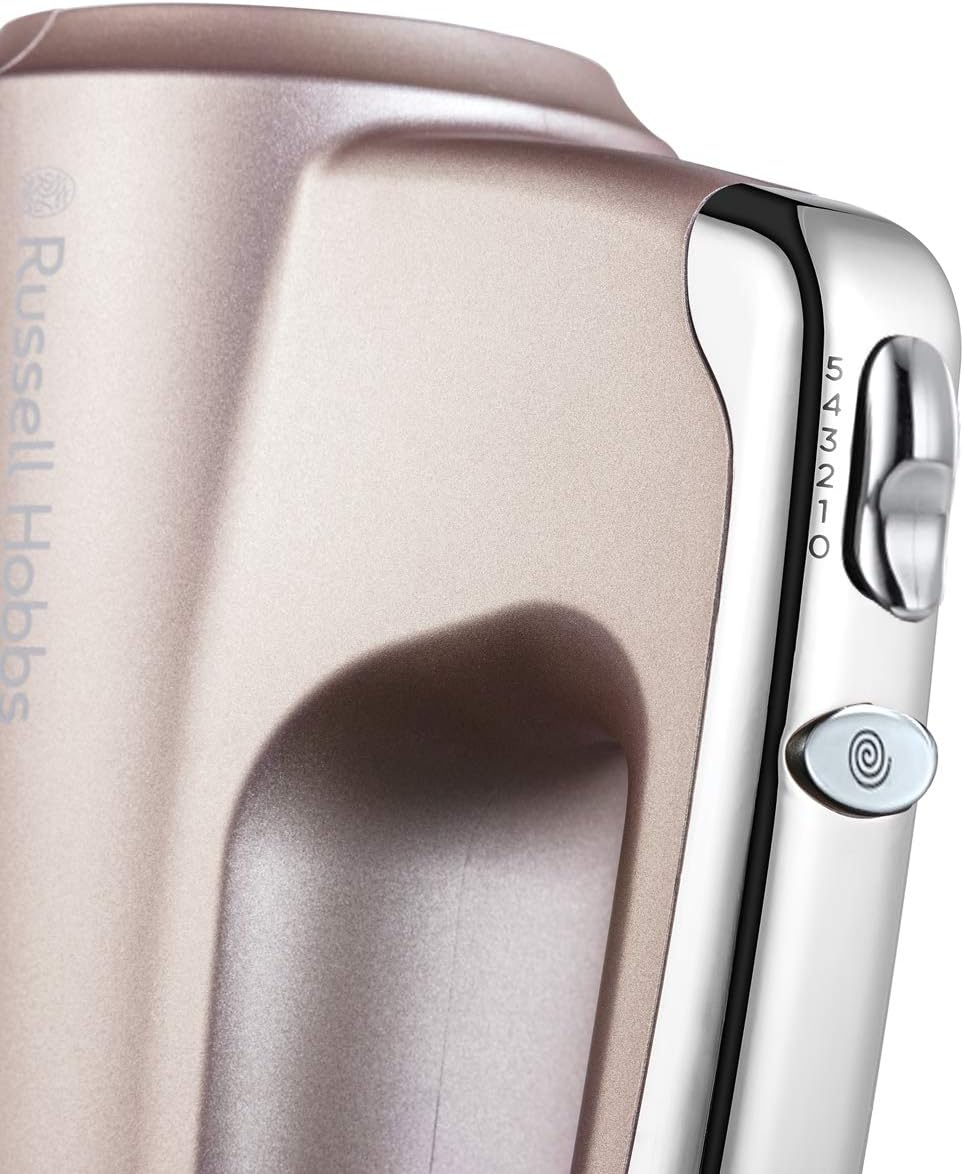 Russell Hobbs Hand Mixer [Hand Mixer Including Storage Box for Accessories] Swirl Quartz (4 Speed Settings + Turbo Function, 2 Helix Whisks Made of Fibreglass-Reinforced Nylon, 2 Dough Hooks) 25892-56 image number 1