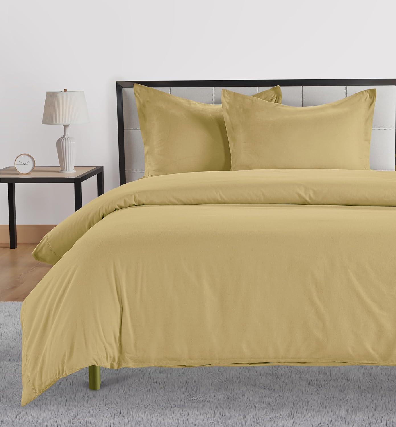 Lane Linen 100% Organic Cotton Duvet Cover 3-Piece Set (1 Duvet Cover, 2 Pillowcases), Cocoon, Queen Quilt Cover image number 6