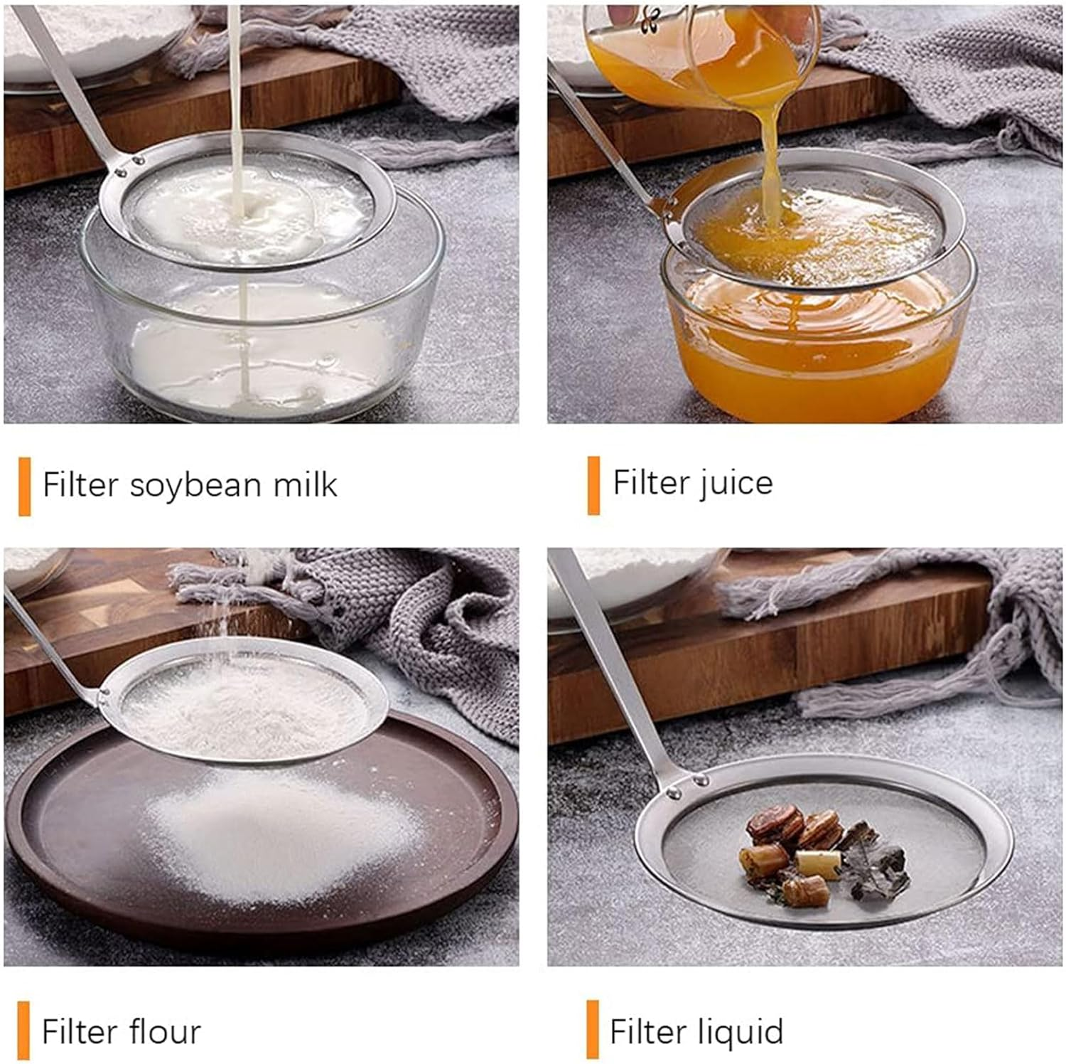 Stainless Steel Skimmer Strainer Hot Pot Fat Skimmer Spoon with Long Handle for Cooking, Frying, Skimming Grease and Foam image number 6