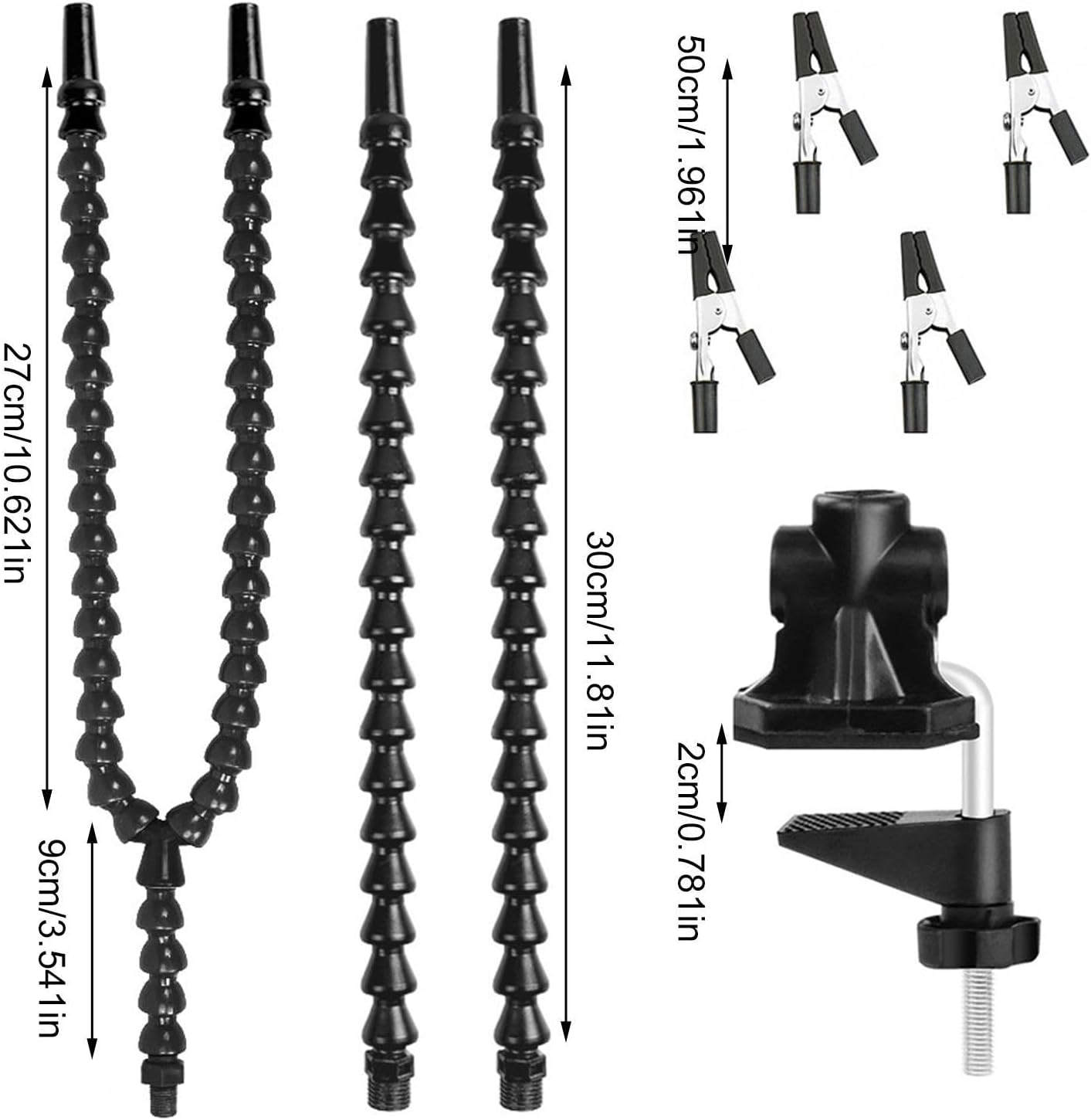 Third Hand Tool - 4 Flexible Arms with Adjustable Table Desk Clamp,4 Soft and Flexible Arms with Adjustable Clips 360 Degree Rotating Third Hand Tool for Soldering, Puchen