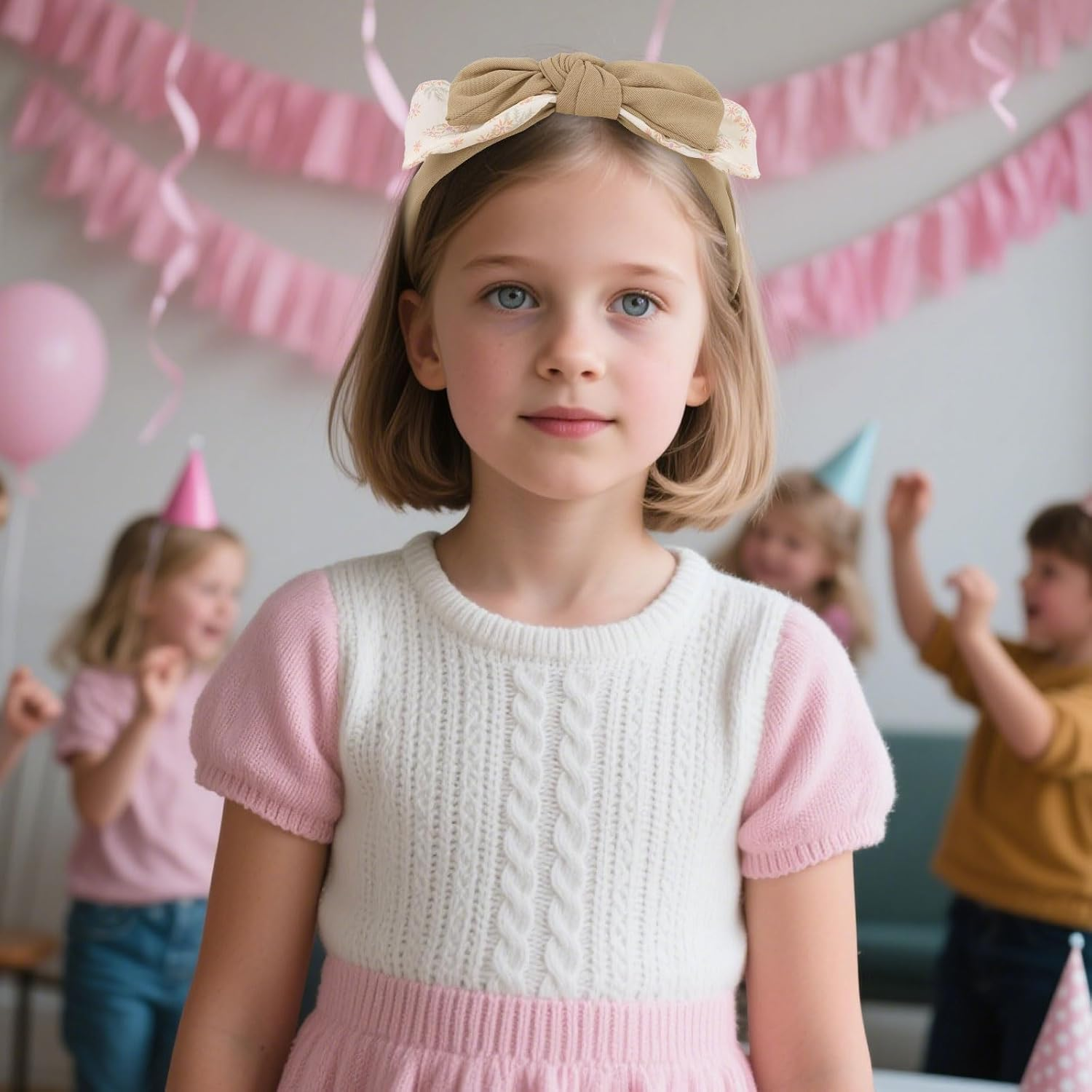 Bumlofa Set of 3 Double Layer Fabric Bow Headbands, Women'S Set, Elegant Headband Wide for Parties & Everyday Looks, Matching Hair Accessories