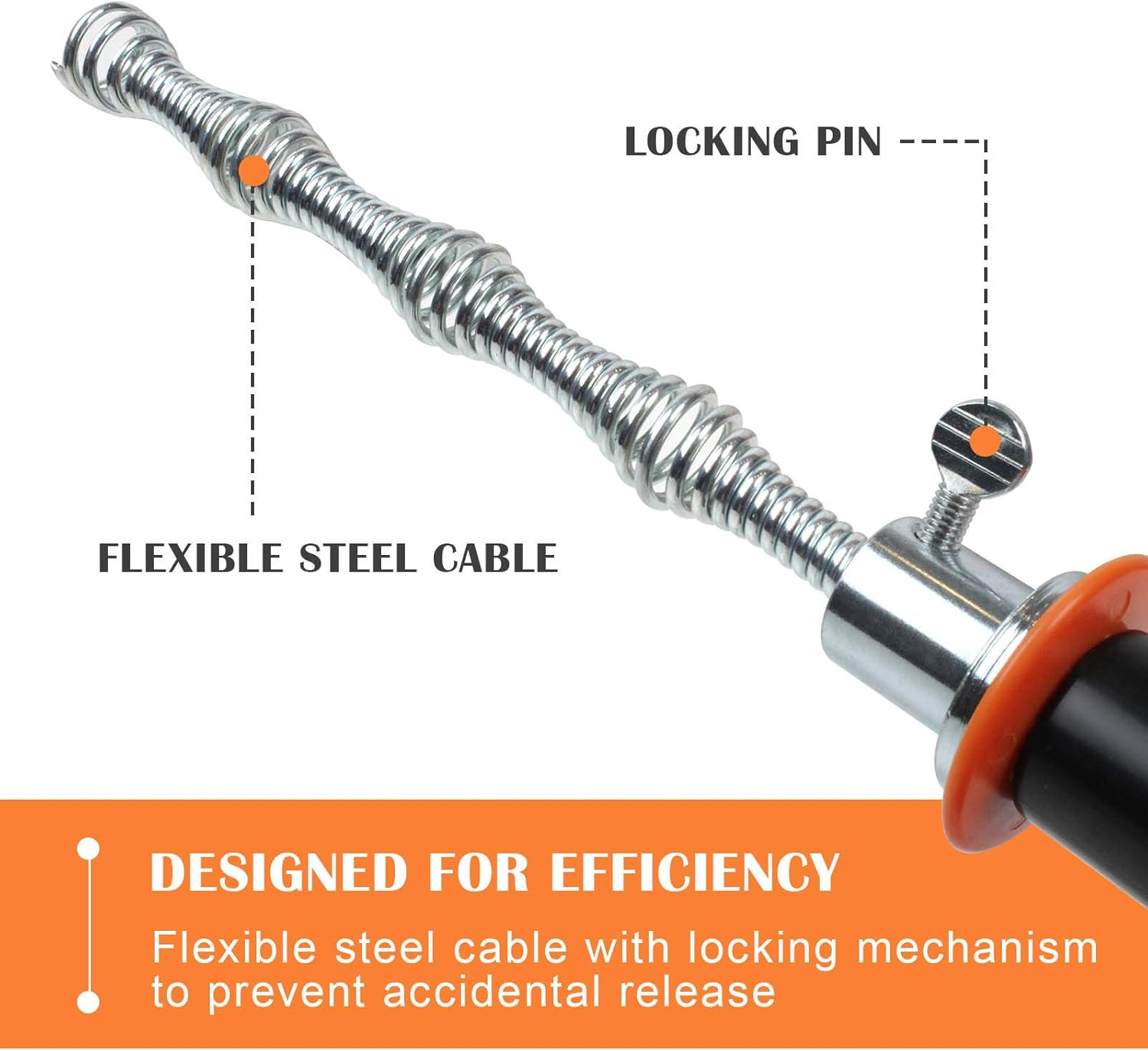 BACOENG Pipe Cleaning Spiral [7.5 M], Drain Cleaner Spiral for Pipe Cleaning, Drain Cleaning with Drain Spiral to Remove Hair and Blockage - Fits Almost All Drains