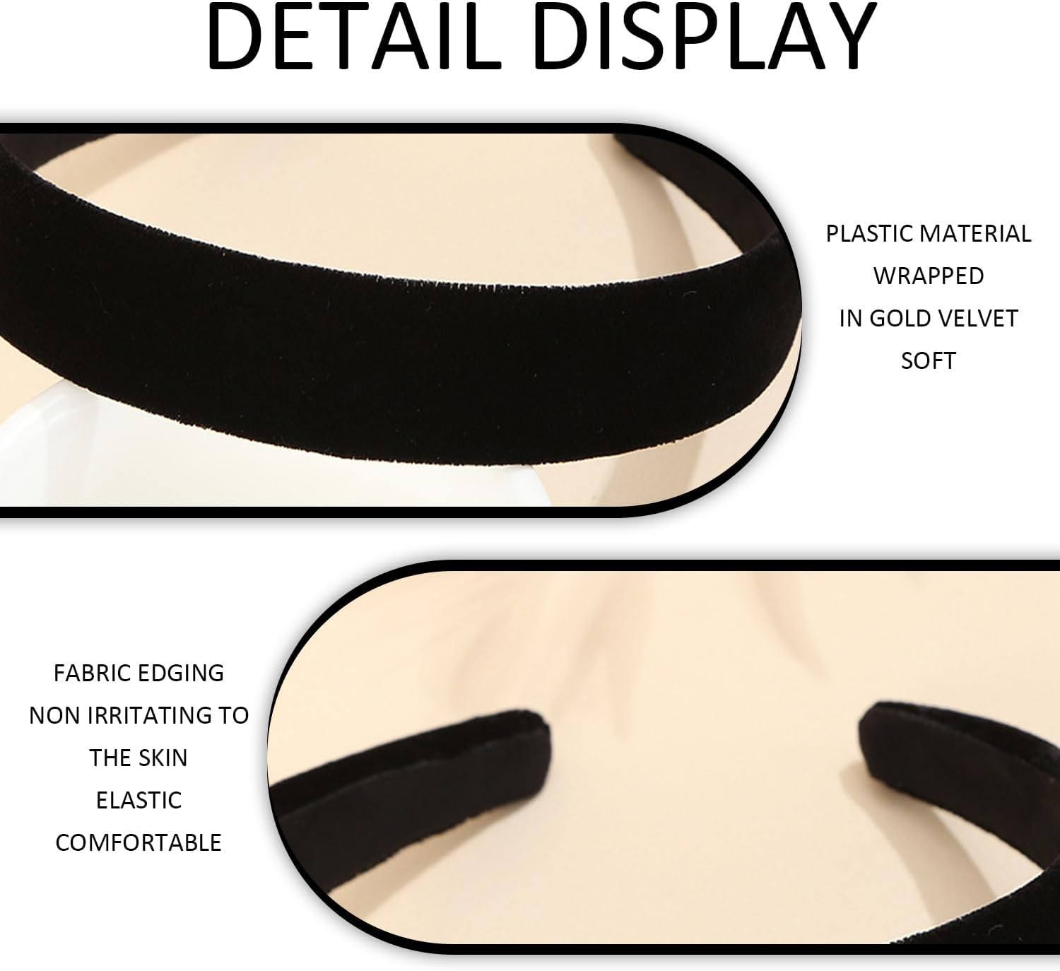 Pack of 4 Velvet Headbands, Wide Brimmed Headbands for Women, Simple Retro Headbands, Hair Accessories, Non-Slip Headbands image number 1