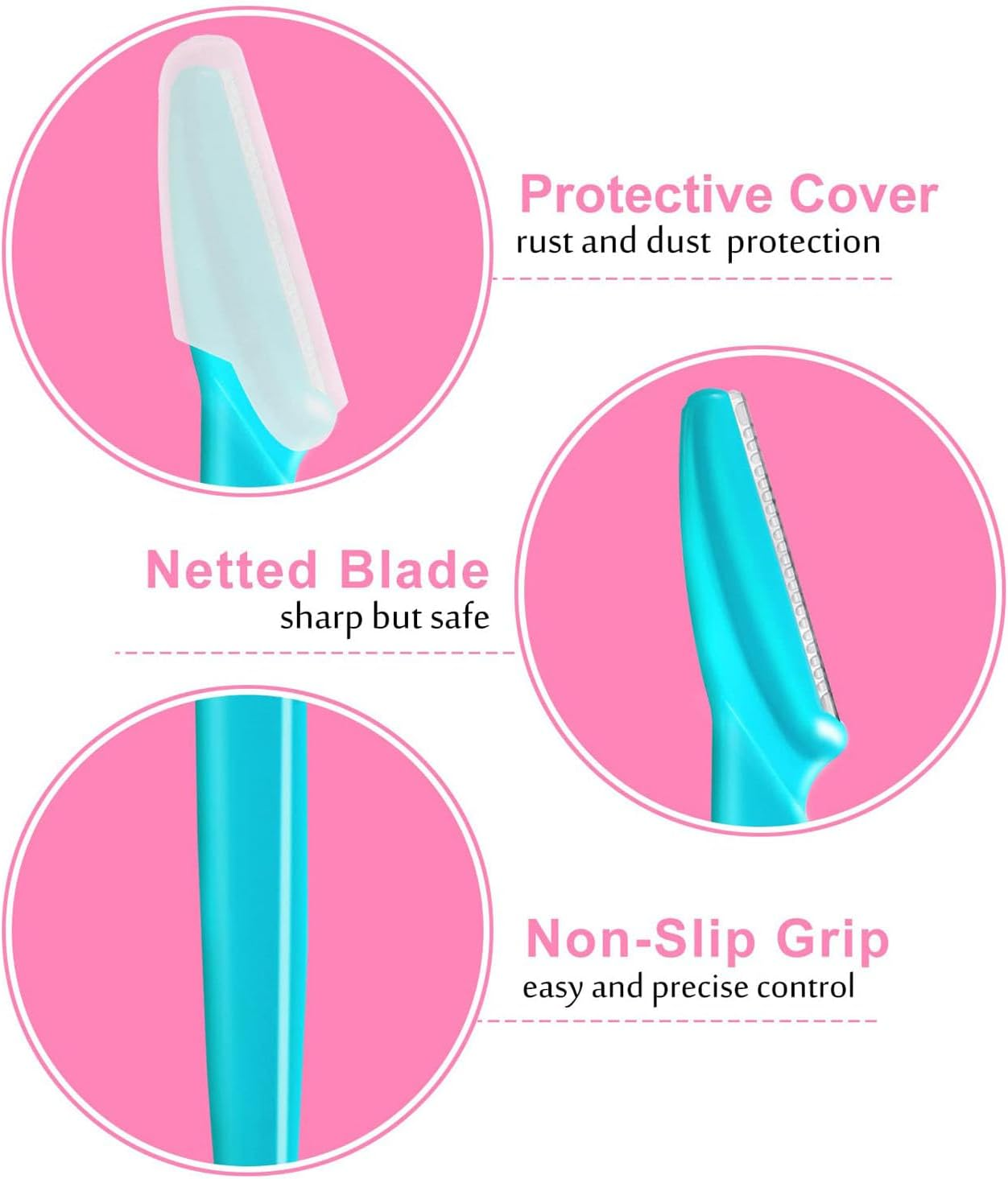 15Pcs Eyebrow Razor, Face Razors for Women and Men, Facial and Eyebrow Hair Trimmer and Shaver with Precision Cover, Safe and Easy to Use image number 5