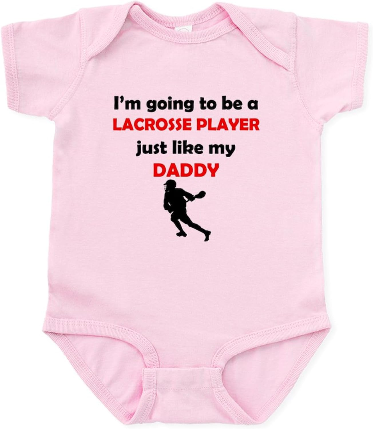 Cafepress Lacrosse Player like My Daddy Body Suit Light Infant Bodysuit Baby Romper Petal Pink image number 3