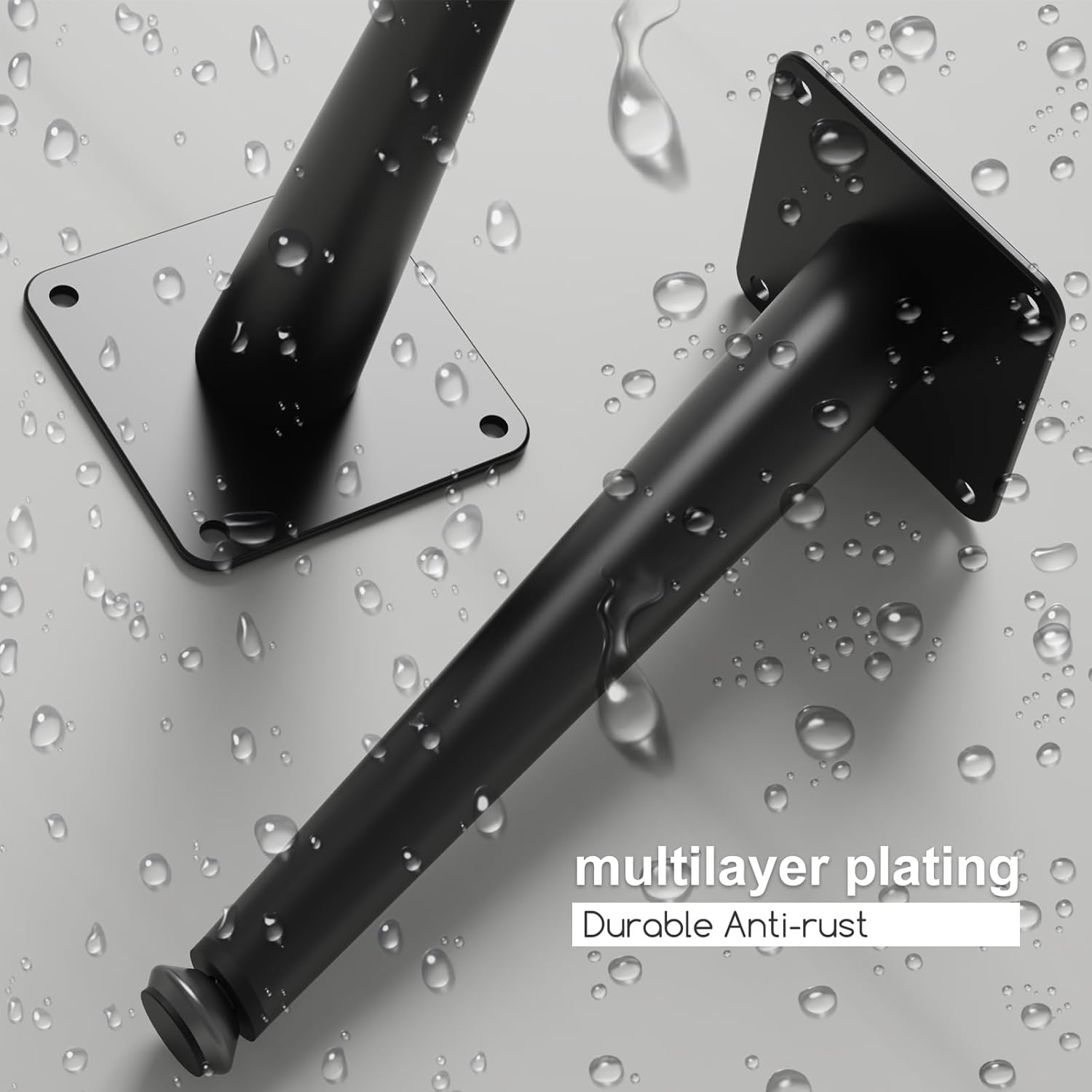 Sunvfafa Furniture Legs Heavy Duty 15.5Cm | 6 Inch, Replacement Cabinet Legs for Furniture Set of 4, Matte Black Metal Legs for Cube Storage, Mid Century Modern Short Dresser Feet for Nightstand image number 6