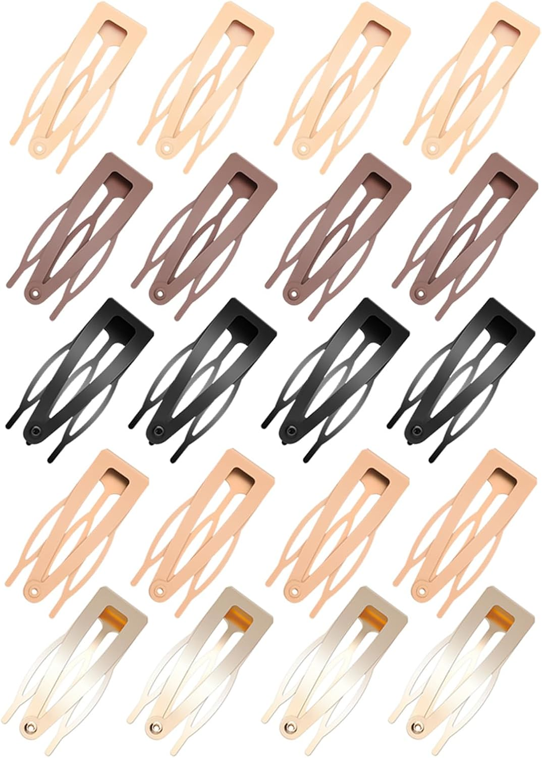 20 Pieces Metal Double Grip Hair Clips by Sightor, Snap Barrettes for Women'S Hair Making, Essential Salon Accessories in Assorted Colors: Silver, Black, Rose Gold, Kc Gold, Coffee image number 3