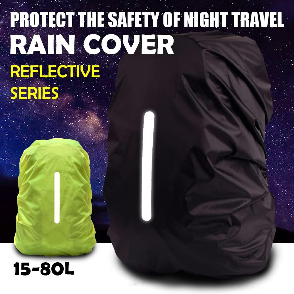 HYCOPROT Rain Cover for Backpack with Reflective Strips, Waterproof and Wind-Resistant Rain Cover School Bag, Rain Cover for Hiking, Camping, Touring, Cycling image number 7