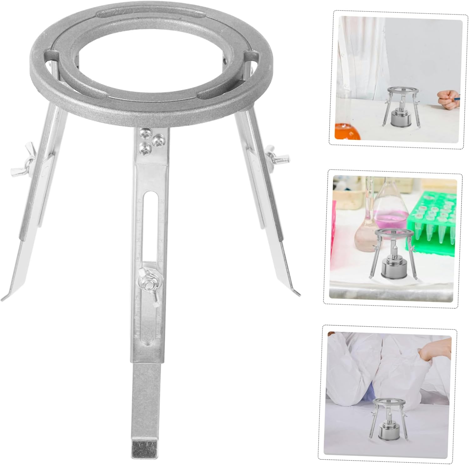 Adjustable Lab Tripod Holder Chemistry Heating Support Detachable Aluminum Stand Liftable Experimental Stand for School Industry image number 5