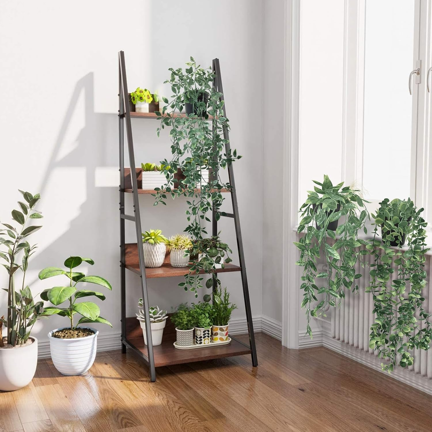 Artificial Plants 3Pcs Set, Hanging Plants Vines &ndash; Mandala Pea Eucalyptus Leaf Faux Plants for Office, Farmhouse, Home Decor, Indoor & Outdoor Wedding Decoration image number 1