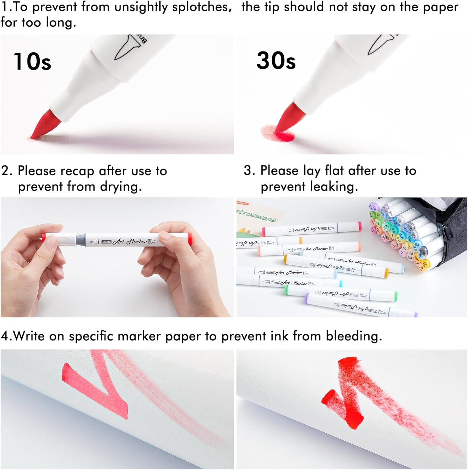 Shuttle Art Pastel Alcohol Markers Brush Tip, Dual Tip Brush & Chisel Tip Art Marker Set, 50 Colors plus 1 Blender Marker Pens with Case Perfect for Illustration Students Adults Coloring Sketching image number 2