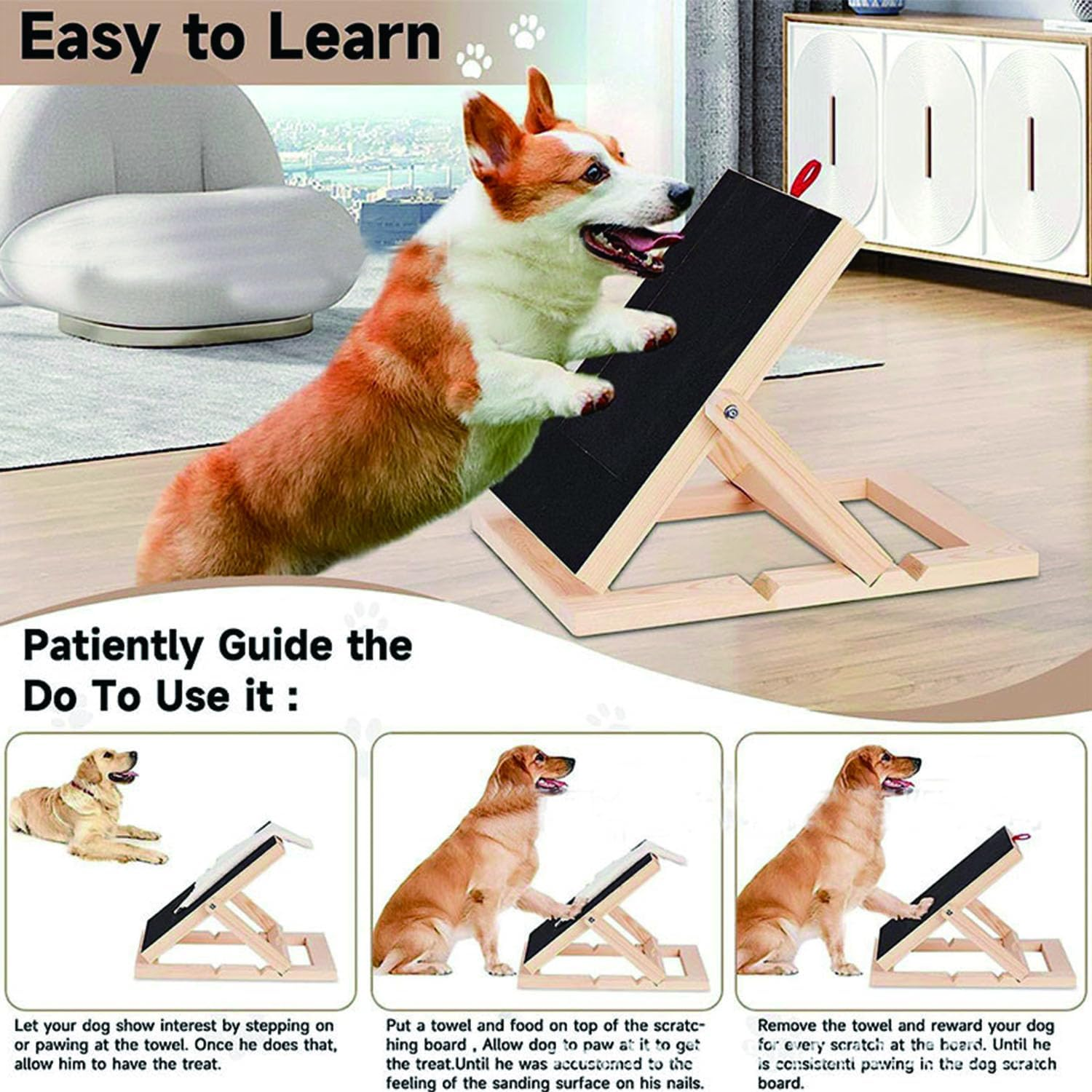 Songholee Pet Nail Board, Dog Scratch Pad, Dog Nail File Toy with Treat Box, Dog Nail File, Adjustable Dog Scratching Plate, Dog Paw Repair Board, for Small to Medium-Sized Dogs image number 2