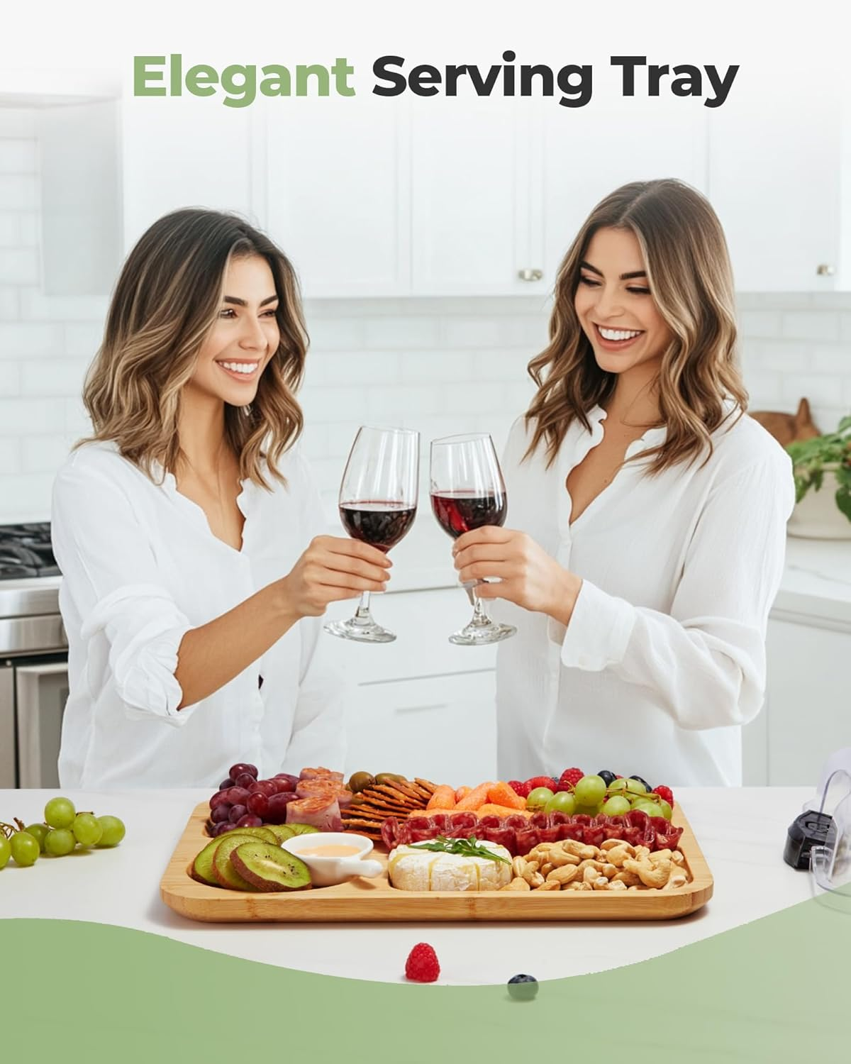 Charcuterie Board with Clear Lid, Travel Portable Cheese Board Charcuterie Boxes Cutting Boards for Kitchen, House Warming Gifts New Home, Gifts for Women (6 Compartments Black) image number 2