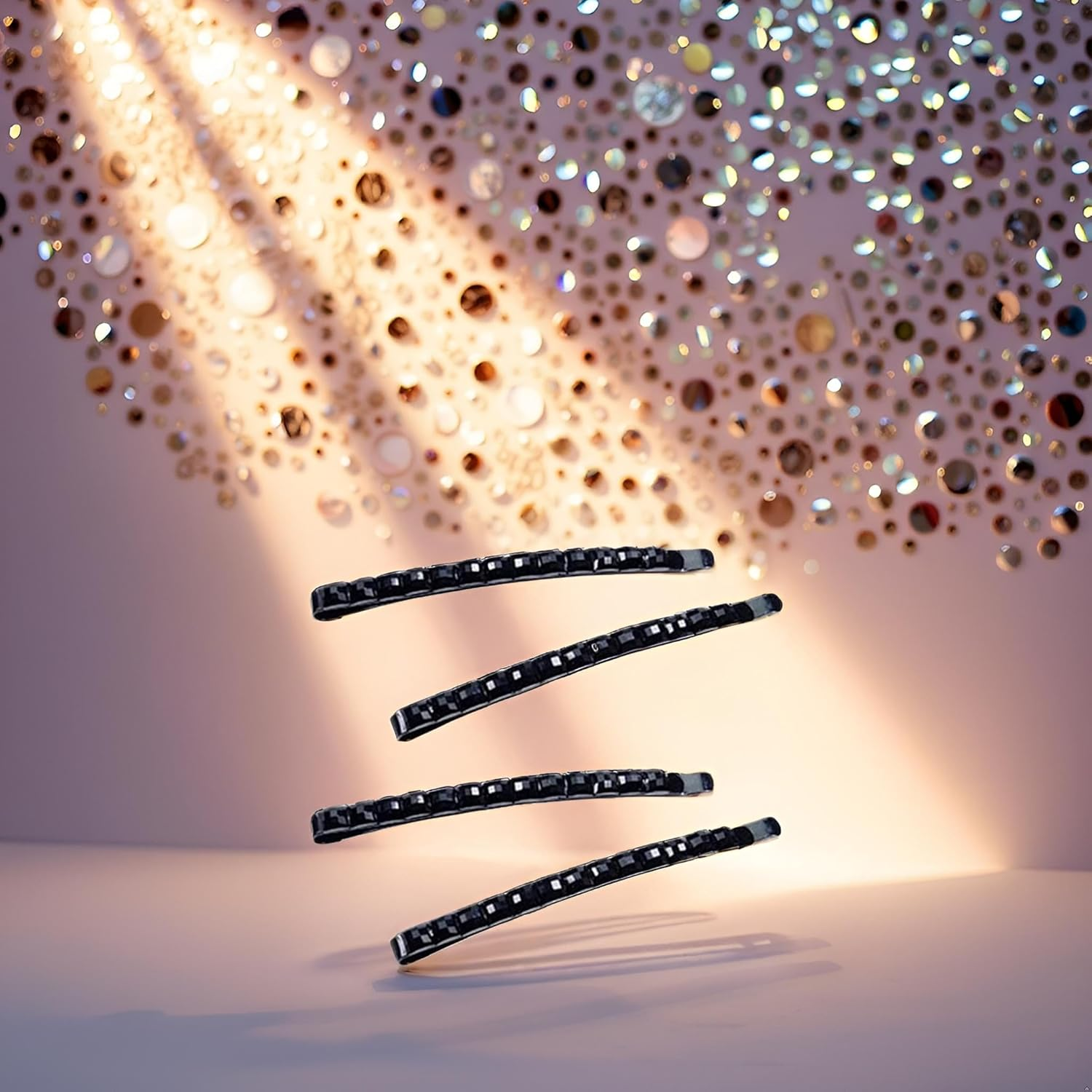 4 Pieces Black Rhinestone Hair Clips Shiny Hair Pin Crystal Diamond Hairpin Hairpin Sparkly Hair Decoration for Women Bangs Metal Hair Clip Hairpins Clip image number 1