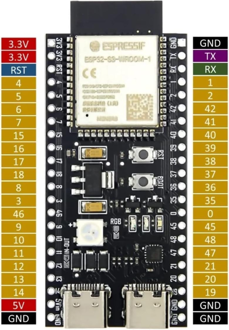 ESP32-S3 Board, 16MB Flash, 8MB RAM, USB Type-C, PCB Antenna (2 Boards) image number 3