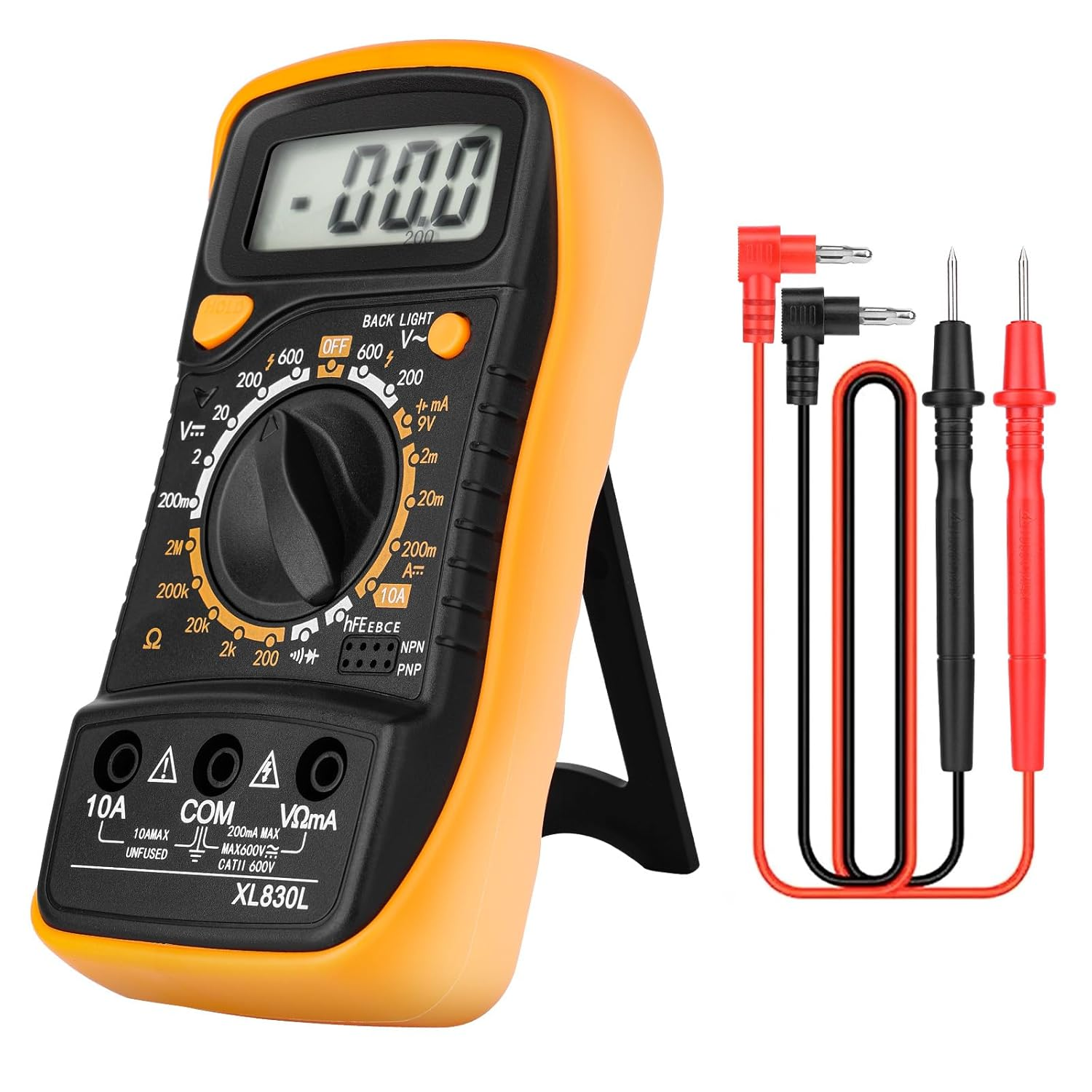 High-Precision Digital Multimeter - AC/DC Voltage Tester, Current, Resistance, Continuity, Car Battery Tester, Portable Electric Meter for Home Maintenance, Auto Repair, Electronics & Electrical DIY image number 2