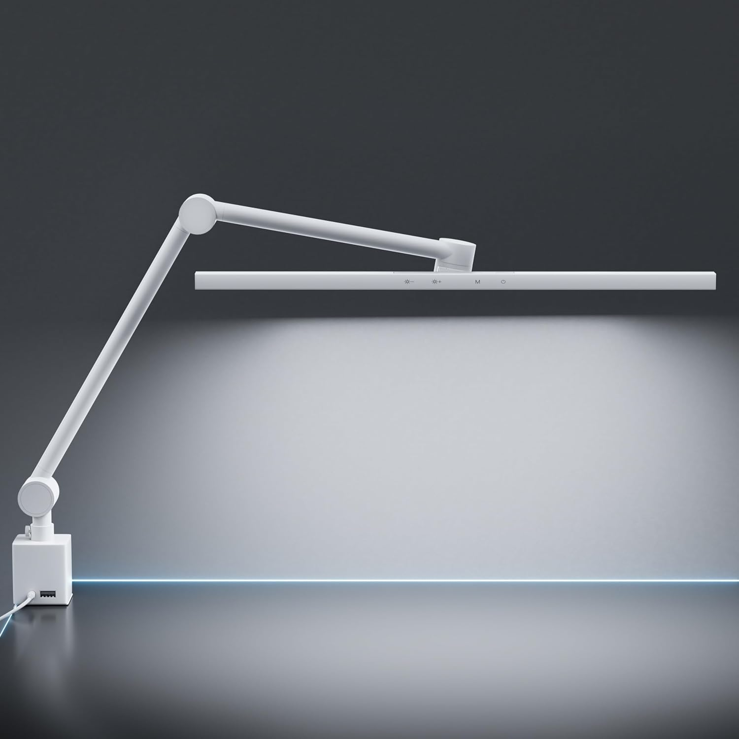 Deeloop 2-Arms Swing Long LED Desk Lamp with Clamp, CRI 95+ Eye-Caring Light, USB Charging Output, 2-Hour Timer, Dimmable Desk Light with Memory, Architect Desk Lamps for Home Office Reading &Monitor image number 5