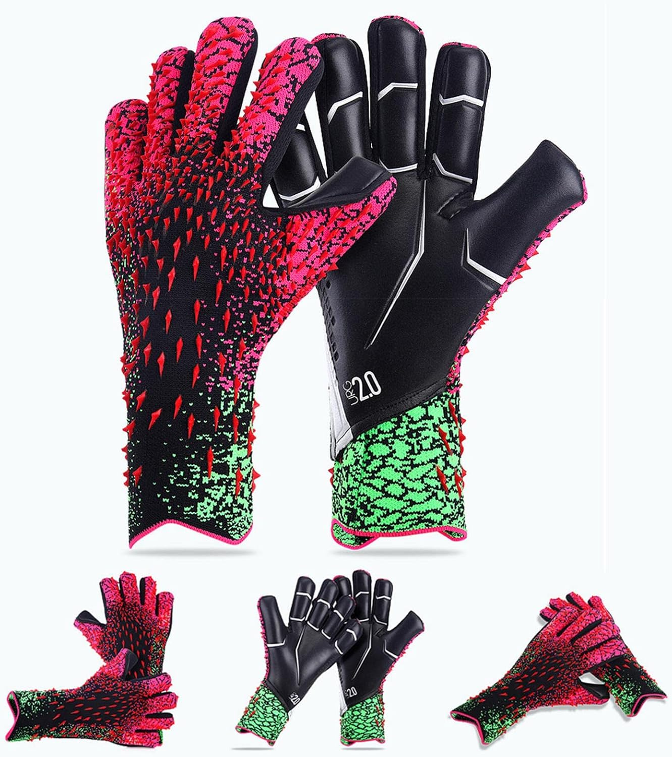 Soccer Goalkeeper Gloves for Children, Youth & Adults, Professional Goalkeeping Gloves with Strong Grip & Excellent Protection, Non Slip Wear-Resistant Goalie Gloves Sizes 6 7 8 9 10 image number 2